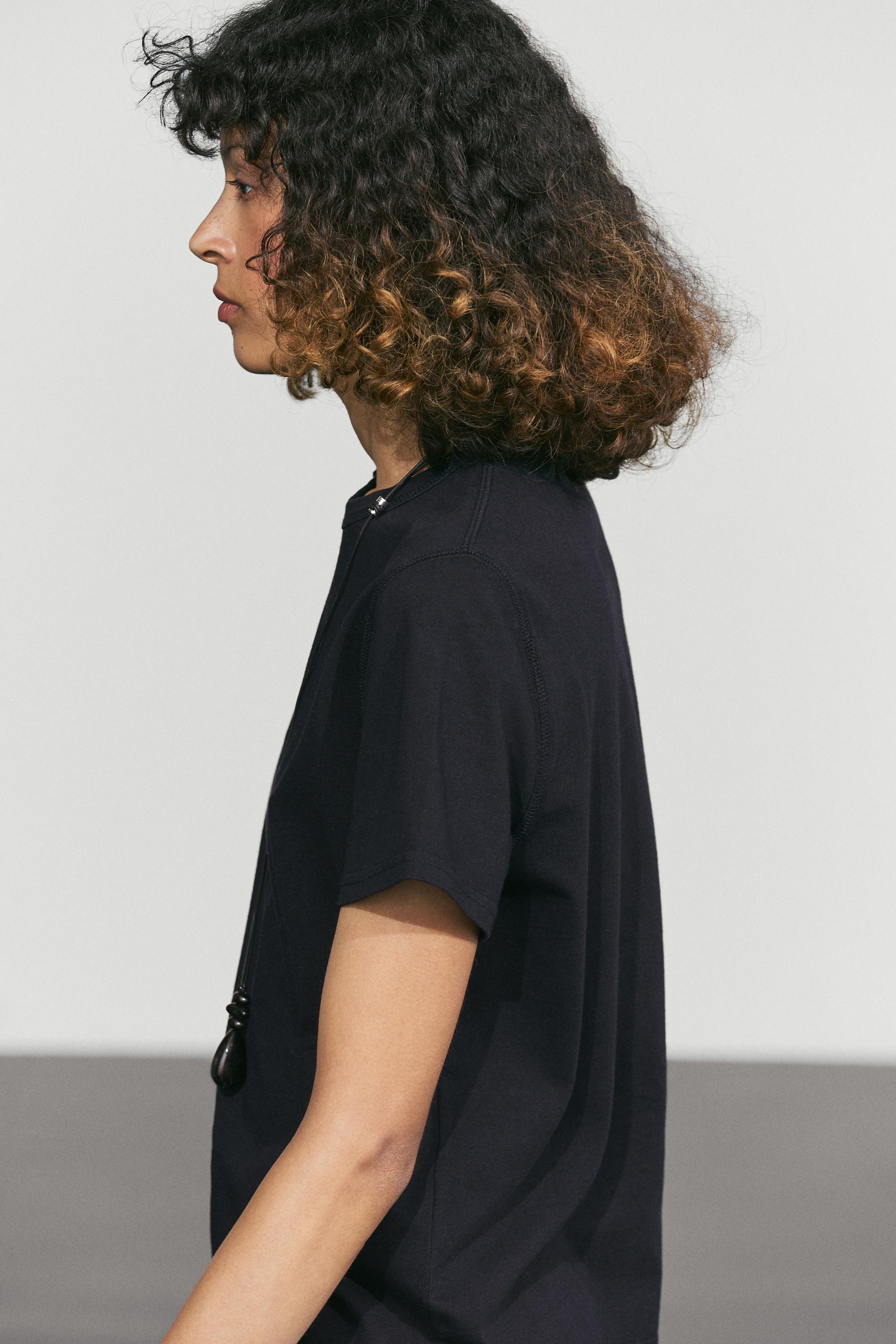 100% cotton short sleeve T-shirt — NAVY BLUE