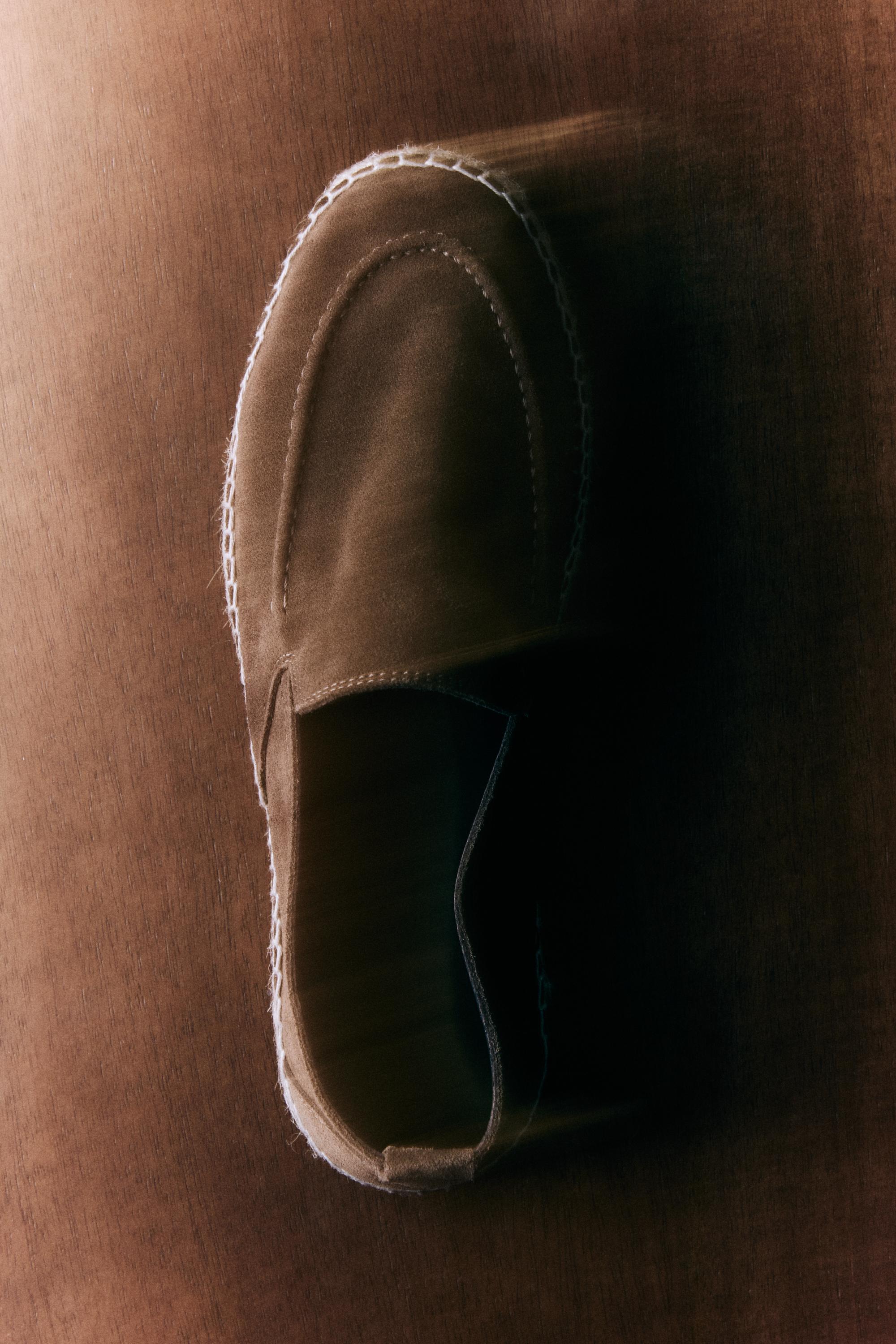 Leather espadrilles with moc toe — OCHRE