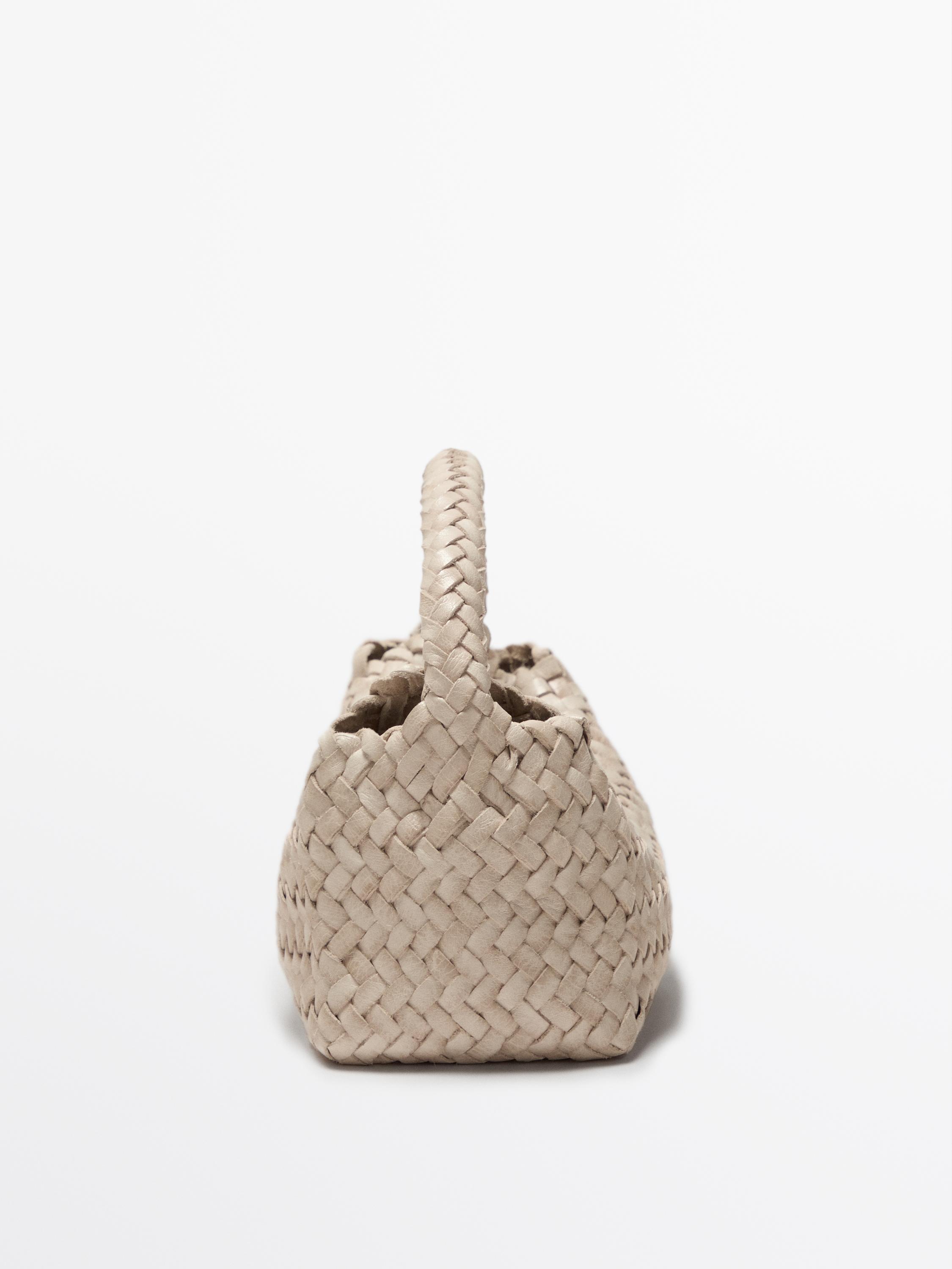 Braided nappa leather crossbody bag