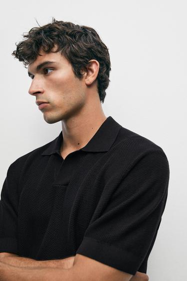 100% cotton knit polo — NAVY BLUE 8