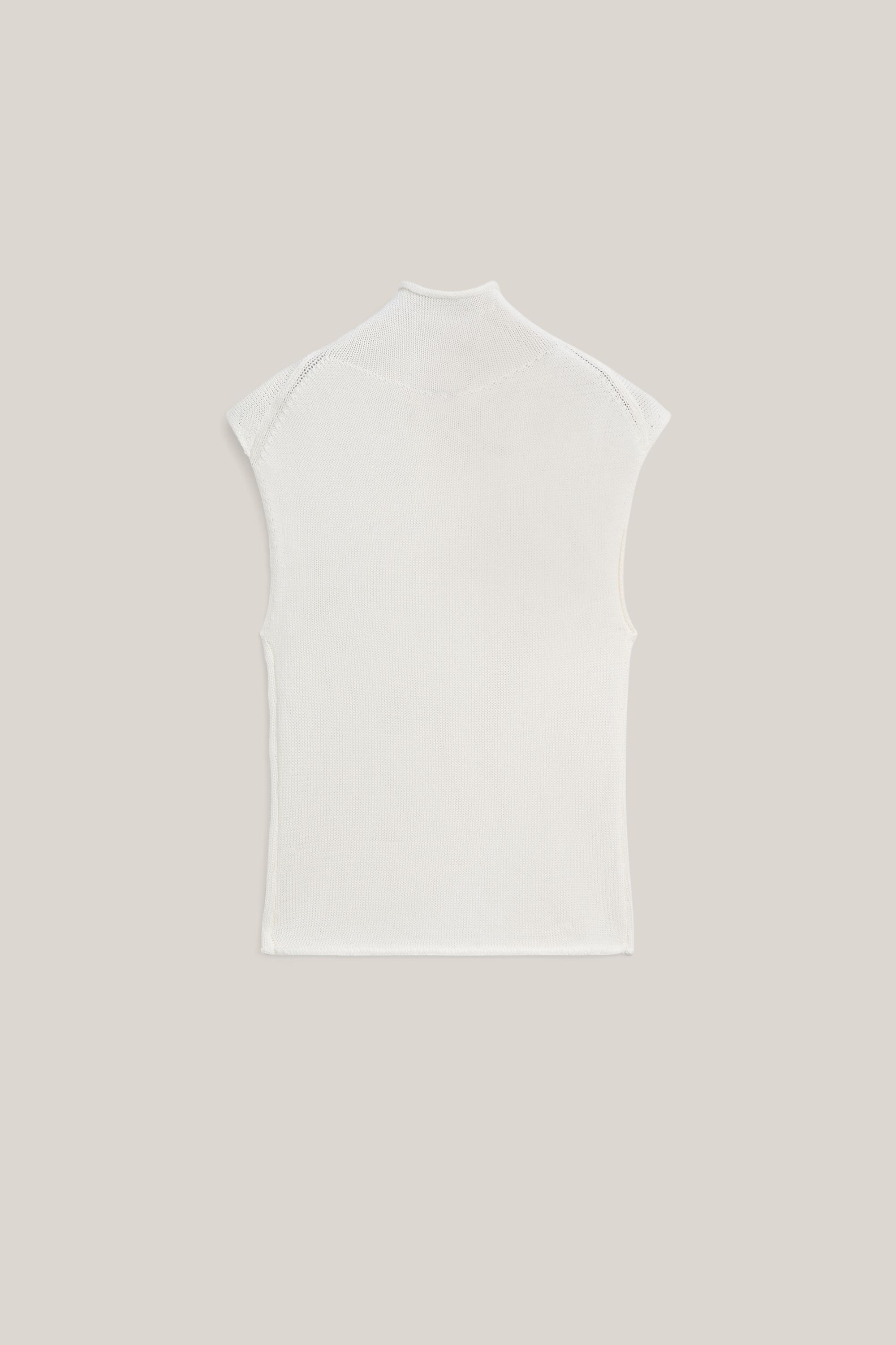 Knit cotton and silk mock turtleneck top - LIMITED EDITION — CREAM
