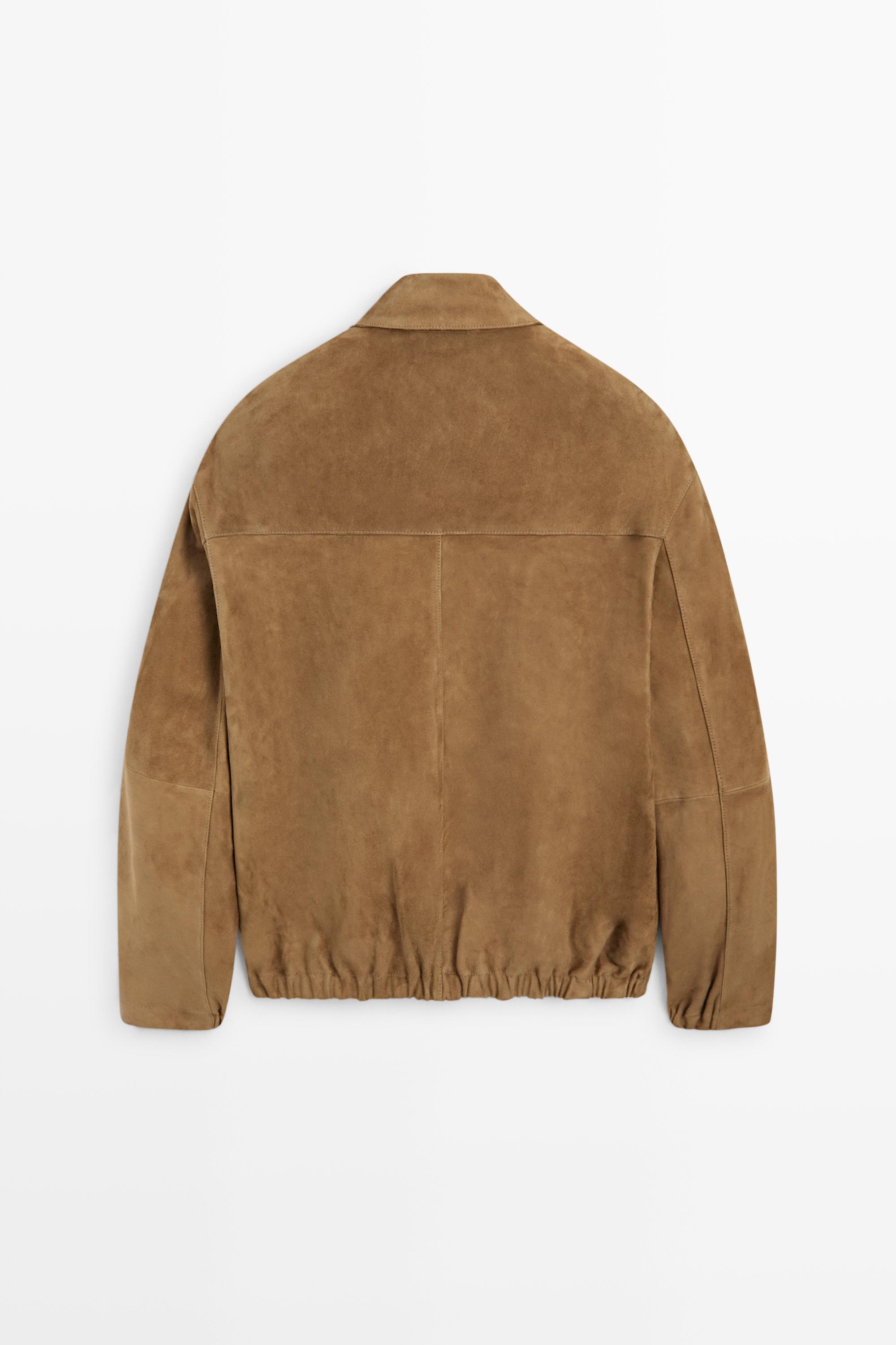 Suede leather jacket — Light Beige