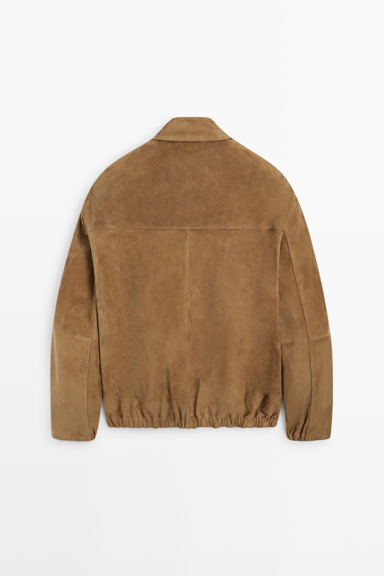 Suede leather jacket — Light Beige