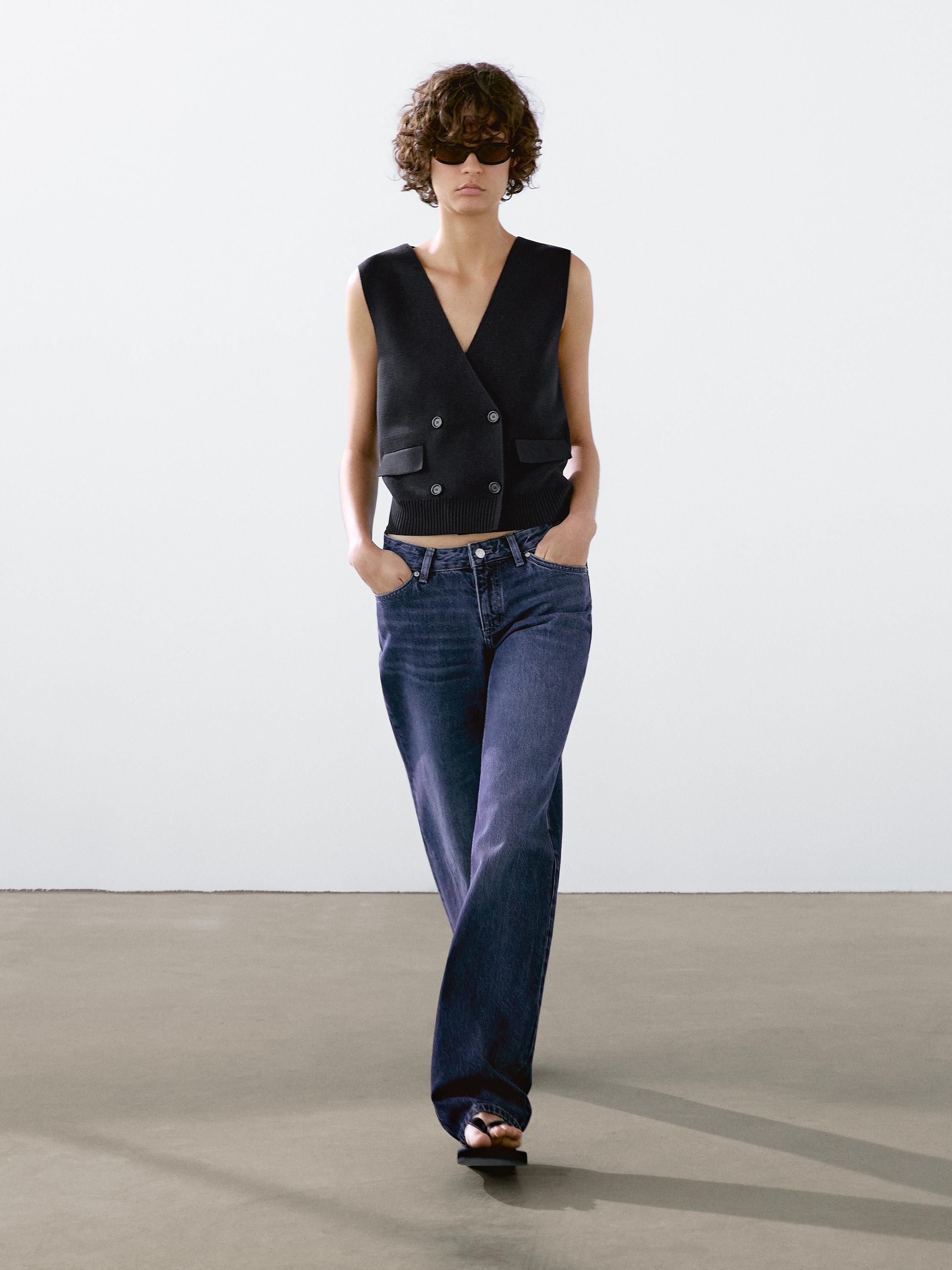 Veste sans manches en maille Milano avec double boutonnage