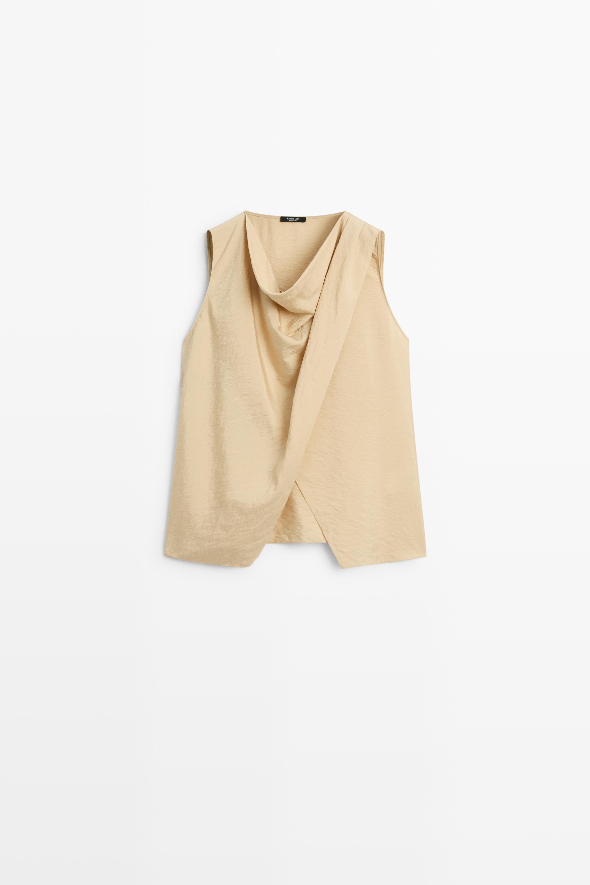 Massimo Dutti Drape detaylı dökümlü üst görsel 5