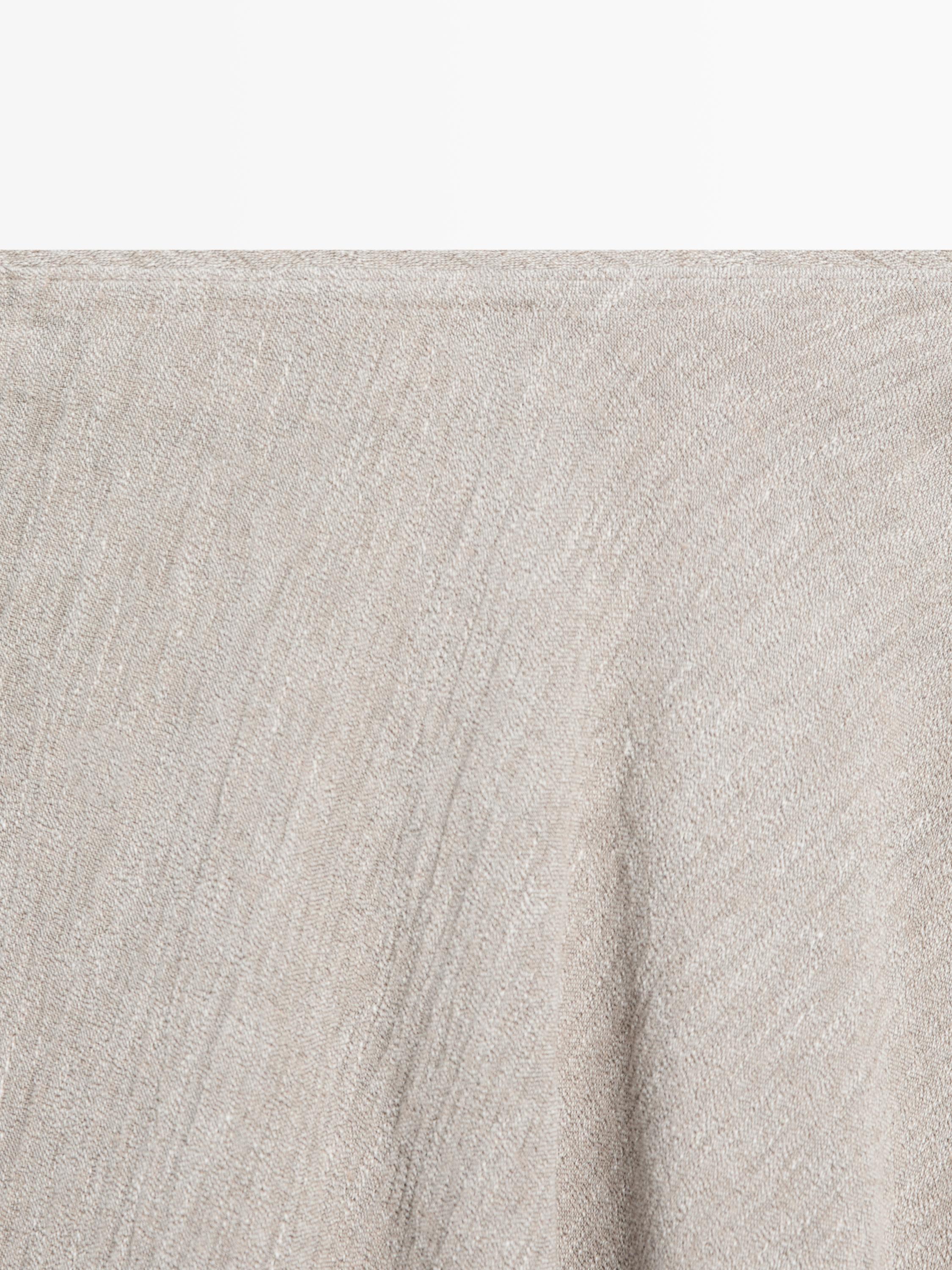 Waffle-knit flared midi skirt — GREY
