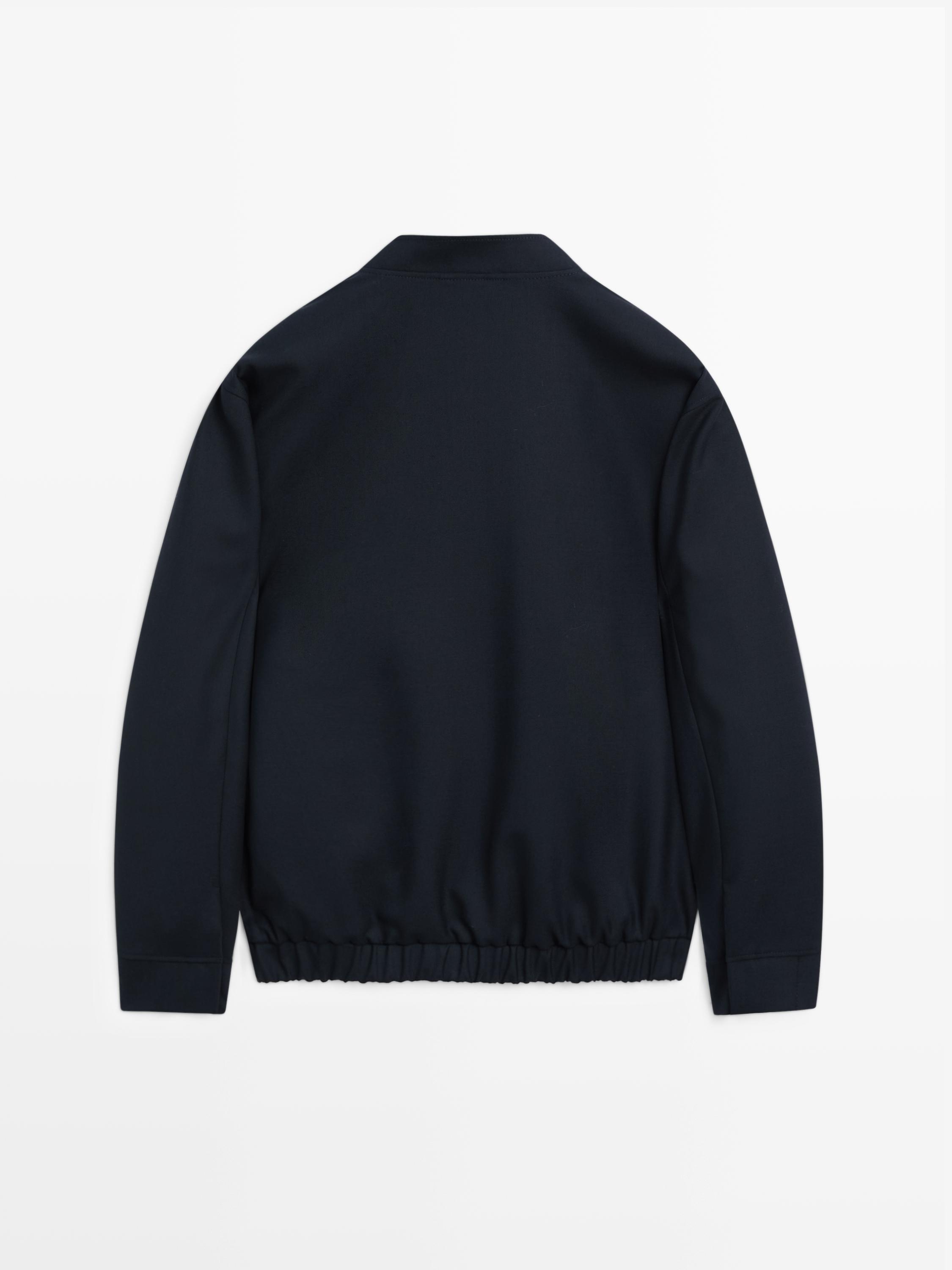 Twill wool blend bomber jacket
