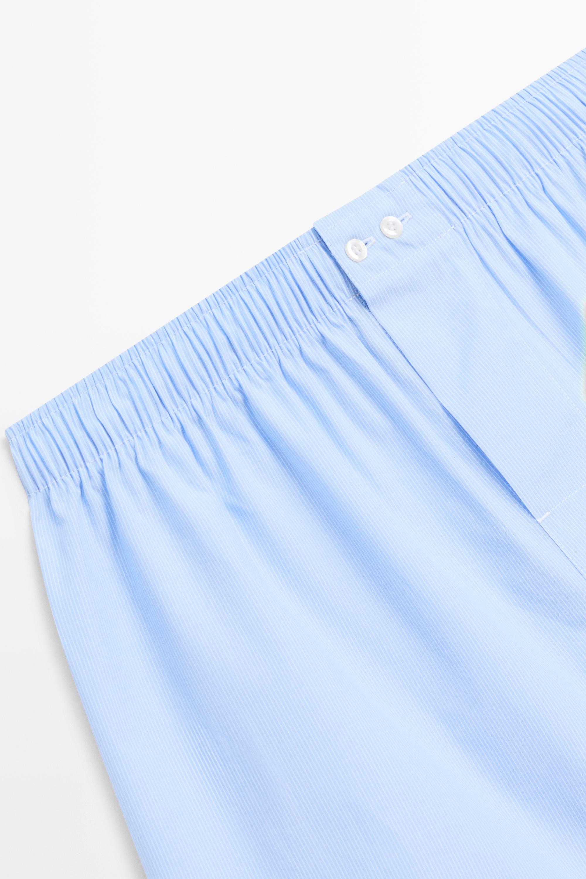 100% cotton striped boxers — SKY BLUE