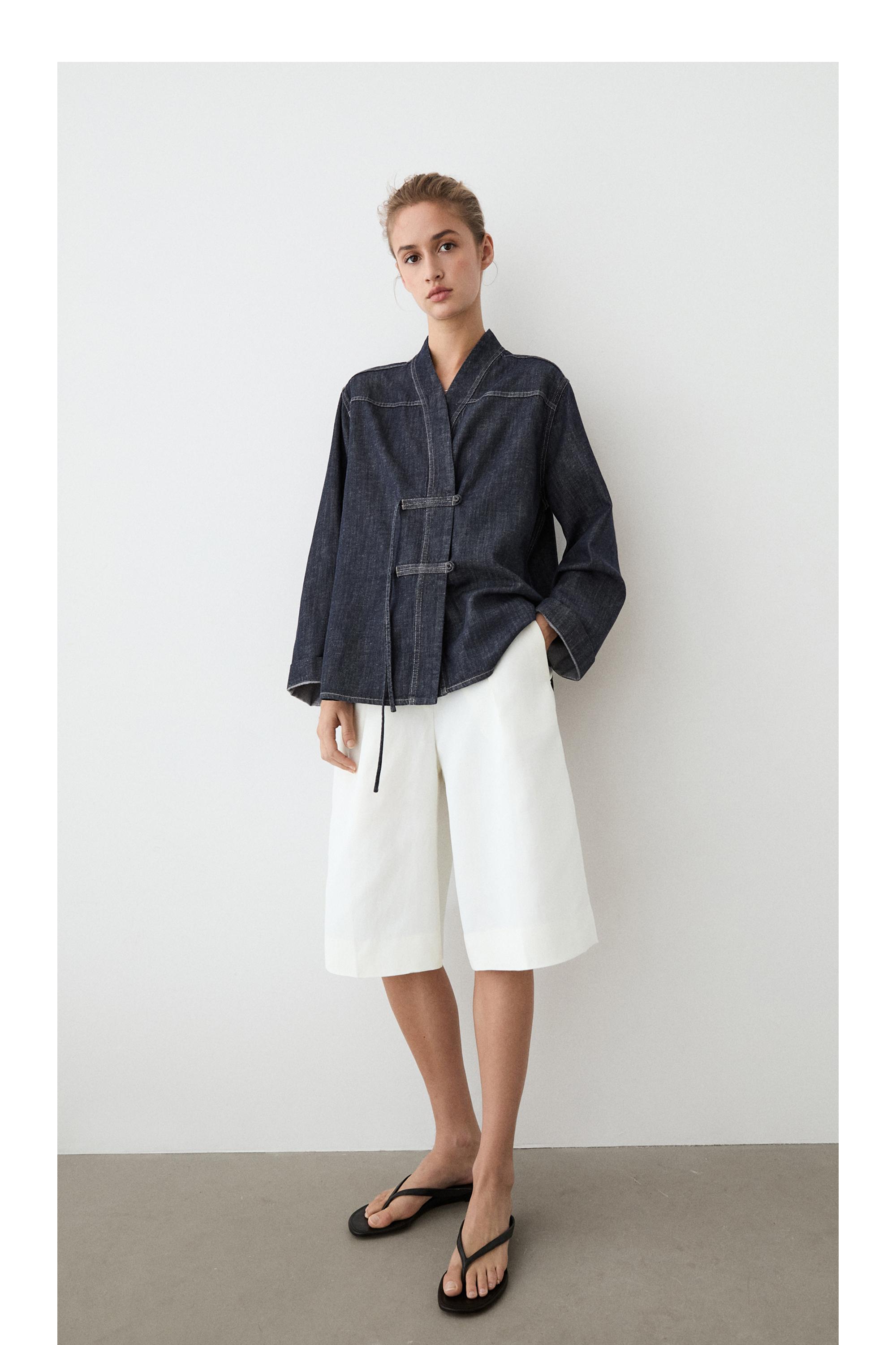 Total look denim overshirt — DARK BLUE