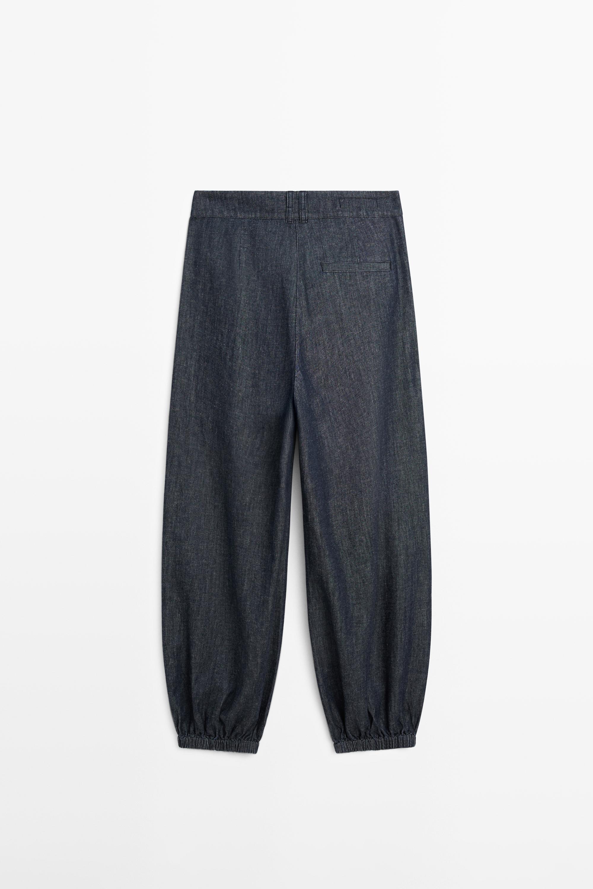 Balloon fit denim — DARK BLUE