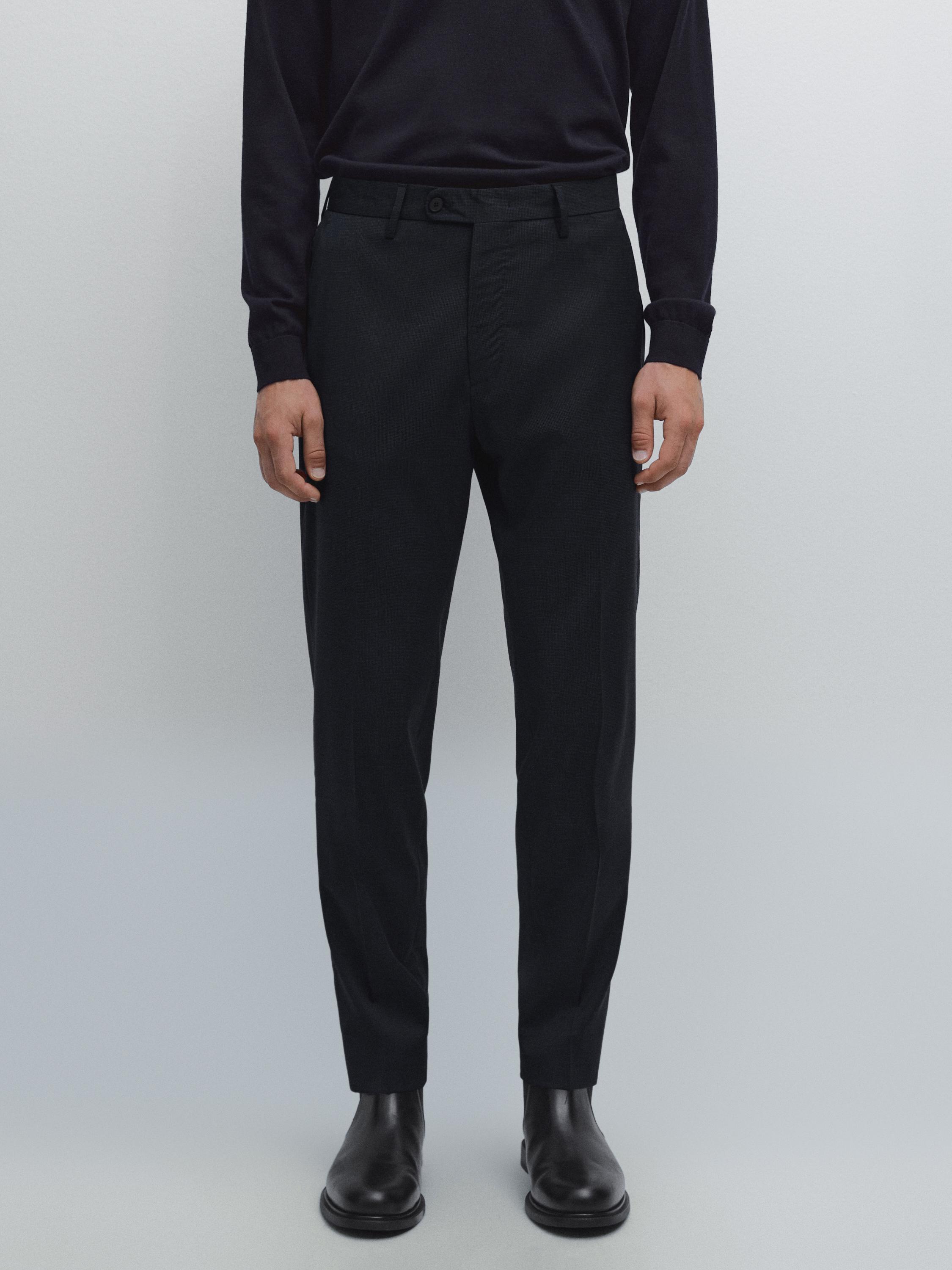 Pantalon de costume pied-de-poule