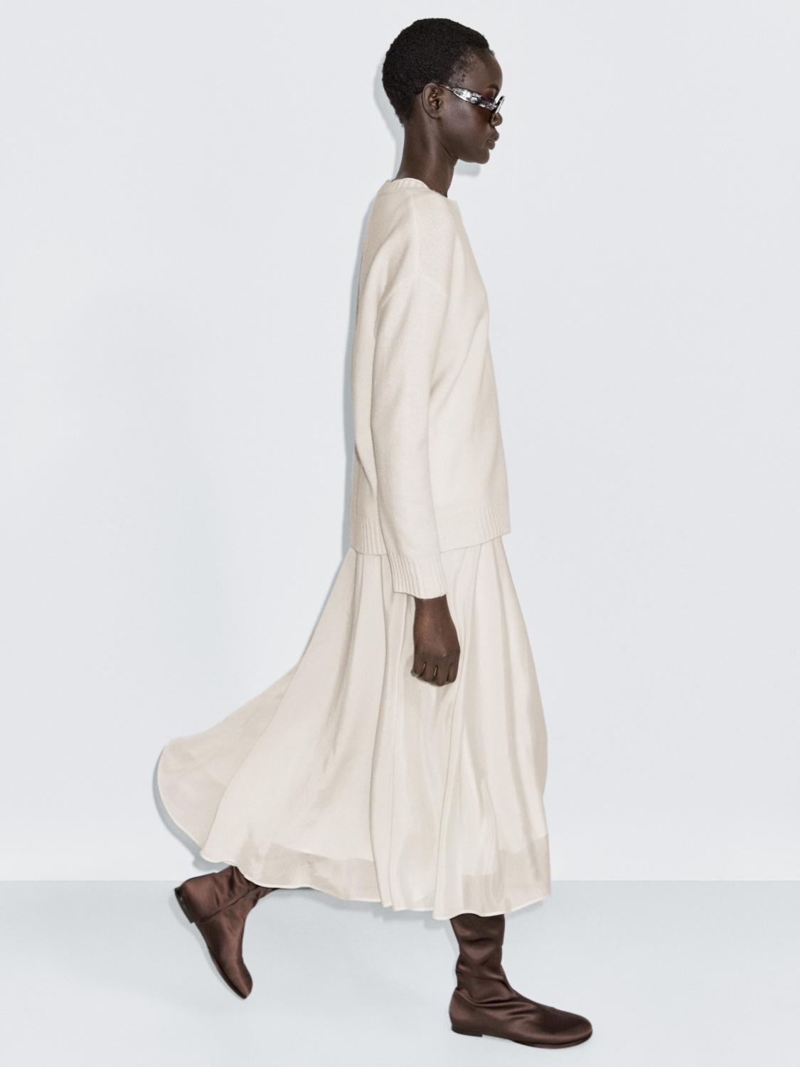 Wool blend crew neck sweater