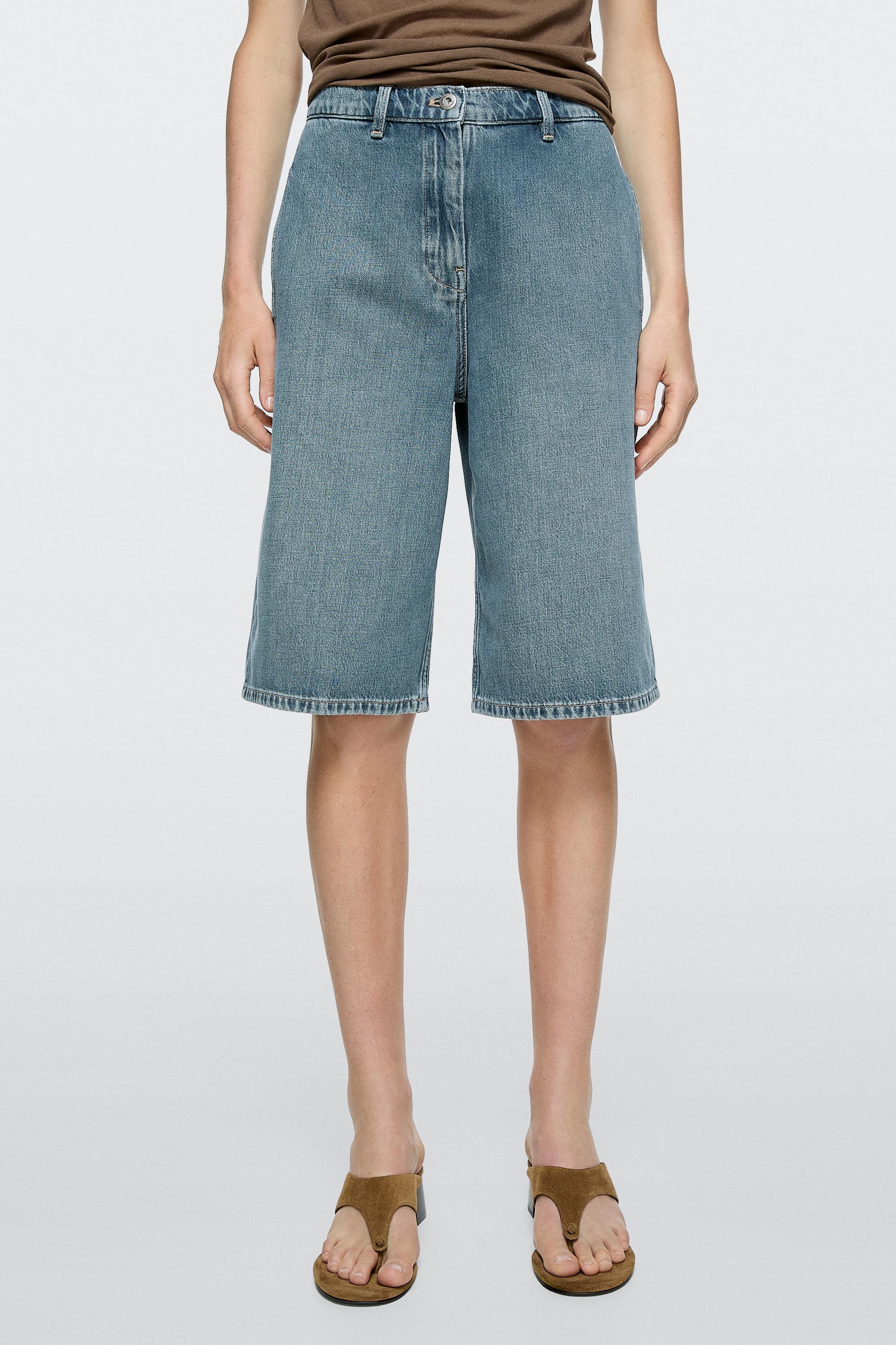 Long denim Bermuda shorts — MEDIUM BLUE