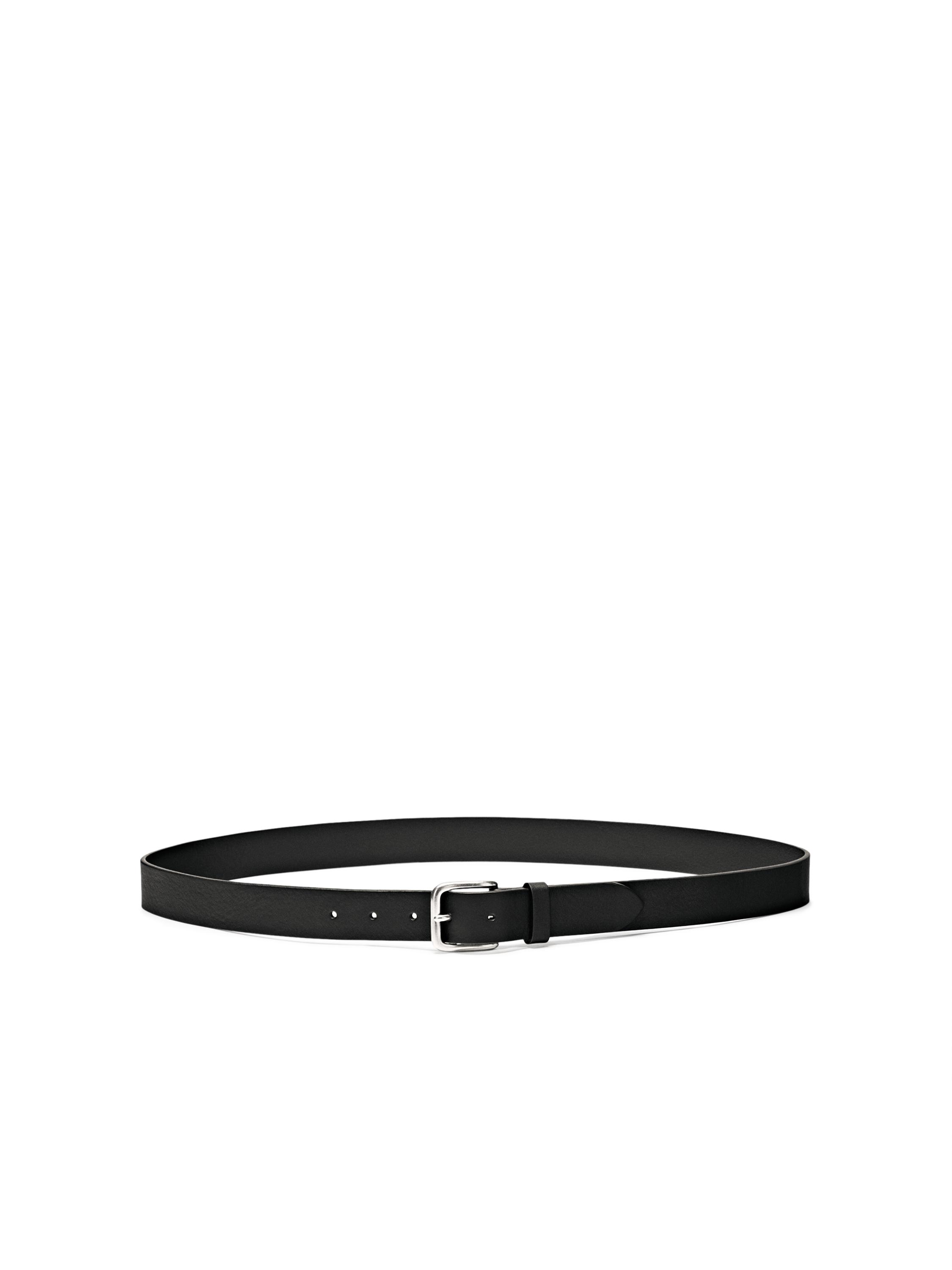 Nappa leather belt with square buckle — BLACK