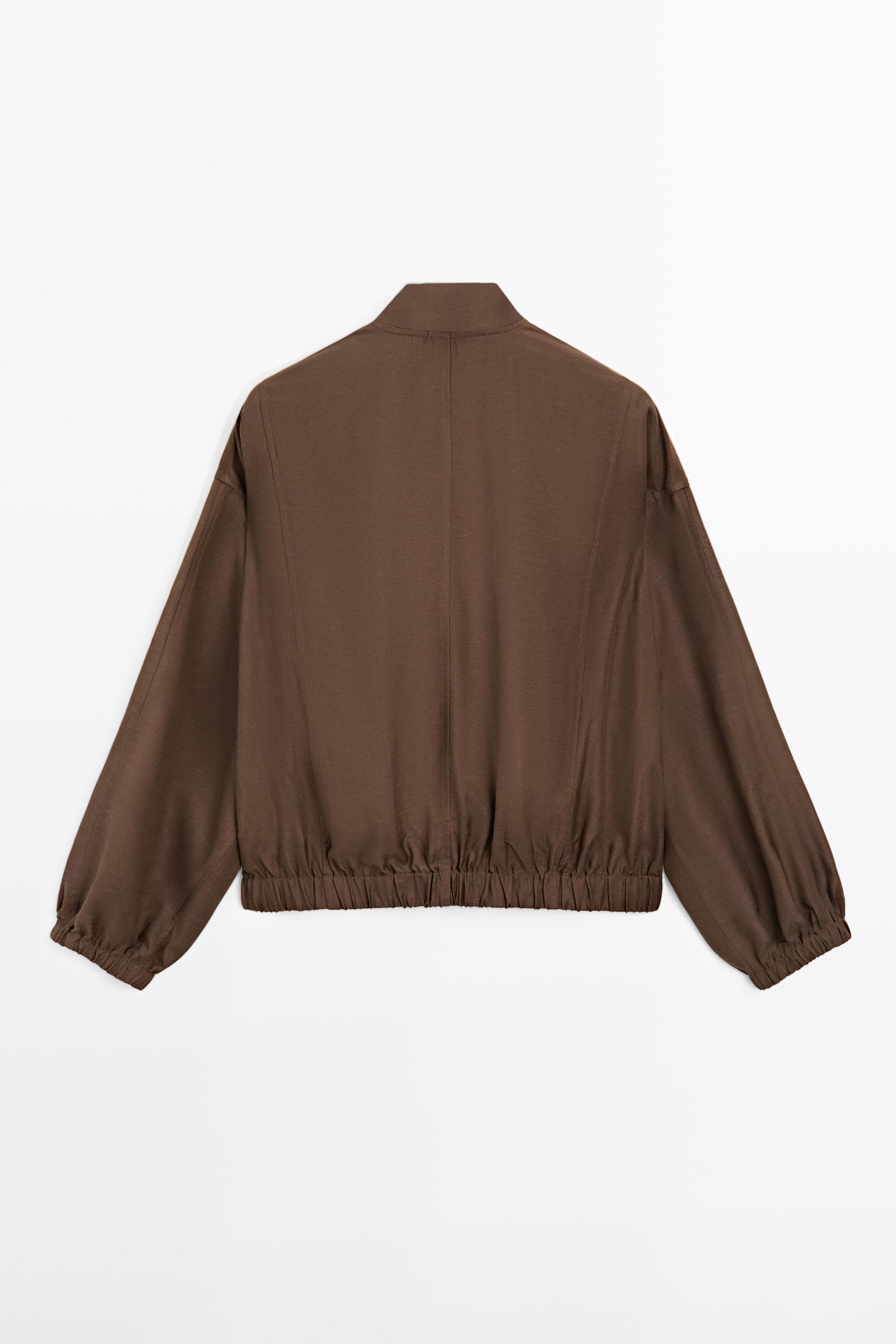 Flowing bomber jacket — BROWN
