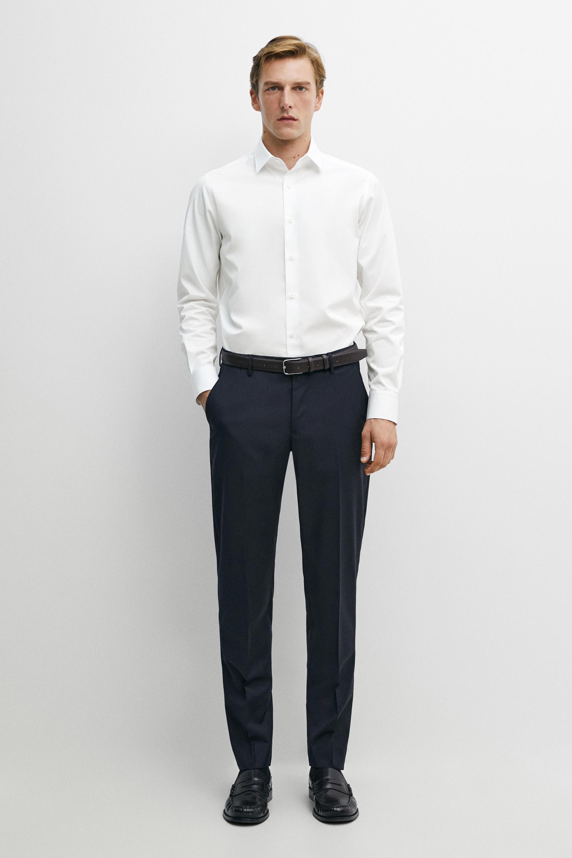 Slim fit 100% cotton poplin shirt