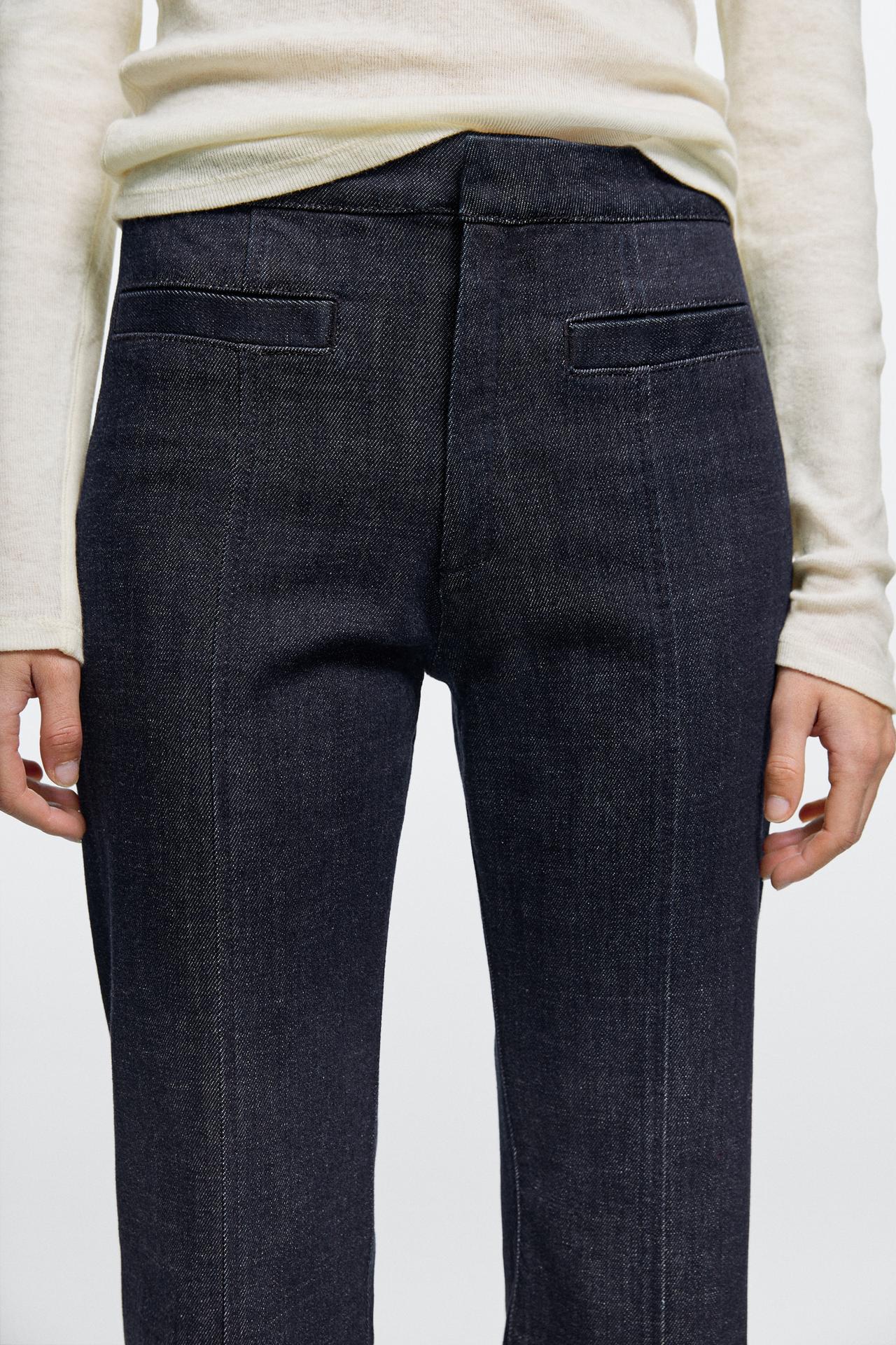 Flare-fit jeans with pocket detail — DARK BLUE