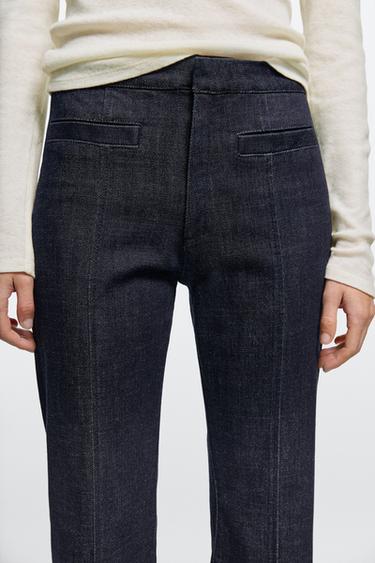 Flare-fit jeans with pocket detail — DARK BLUE 8