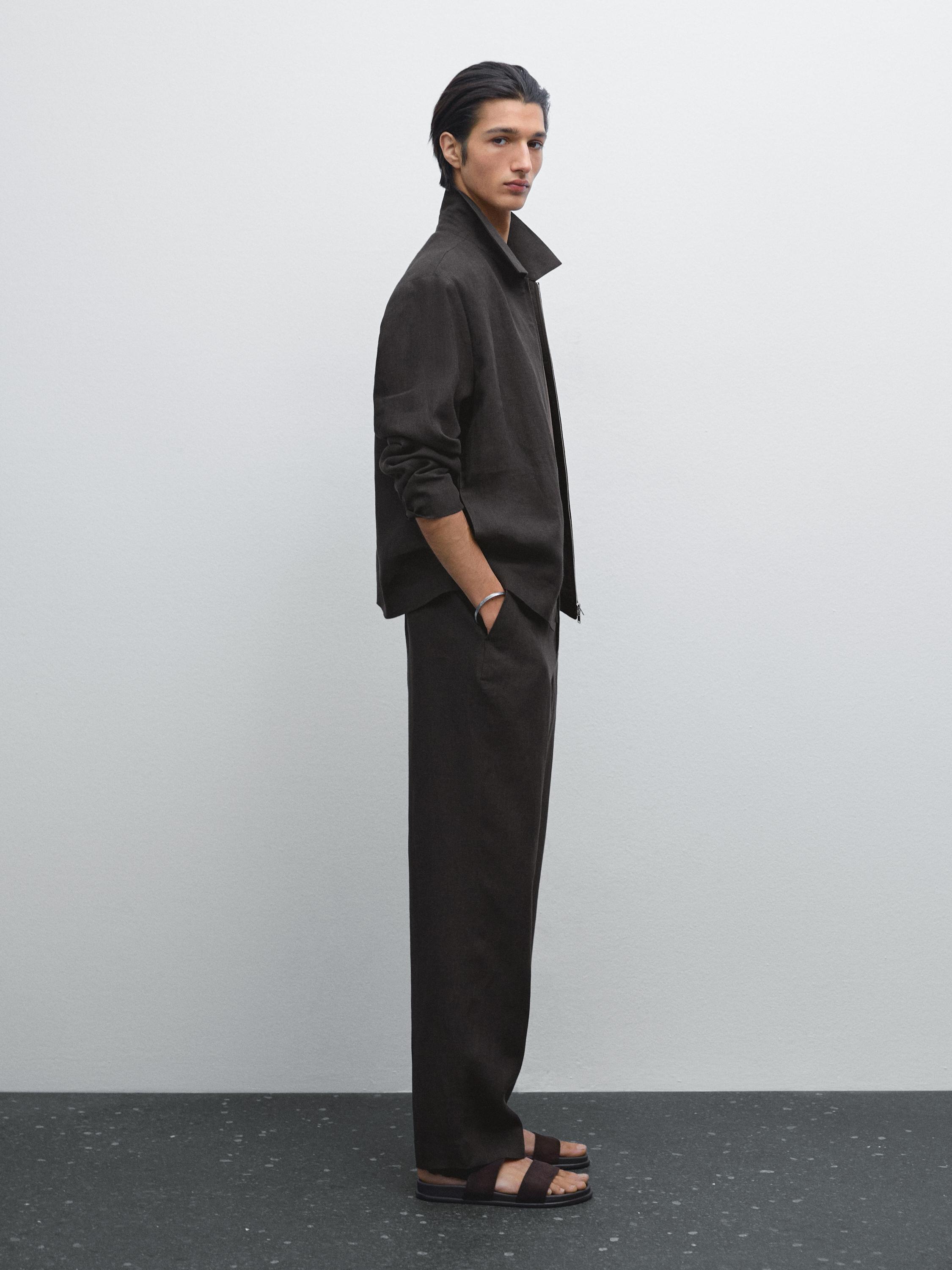100% linen houndstooth jacket
