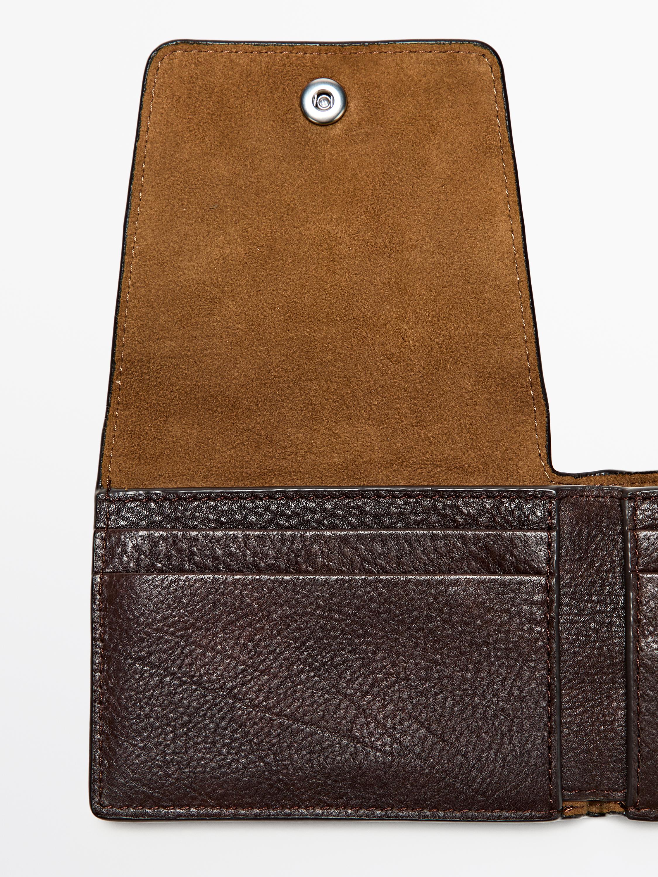 Nappa leather wallet — BROWN