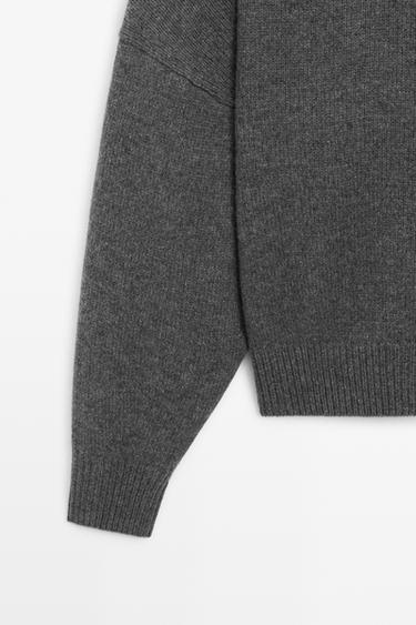 100% wool oversize knit sweater — DARK GREY 7