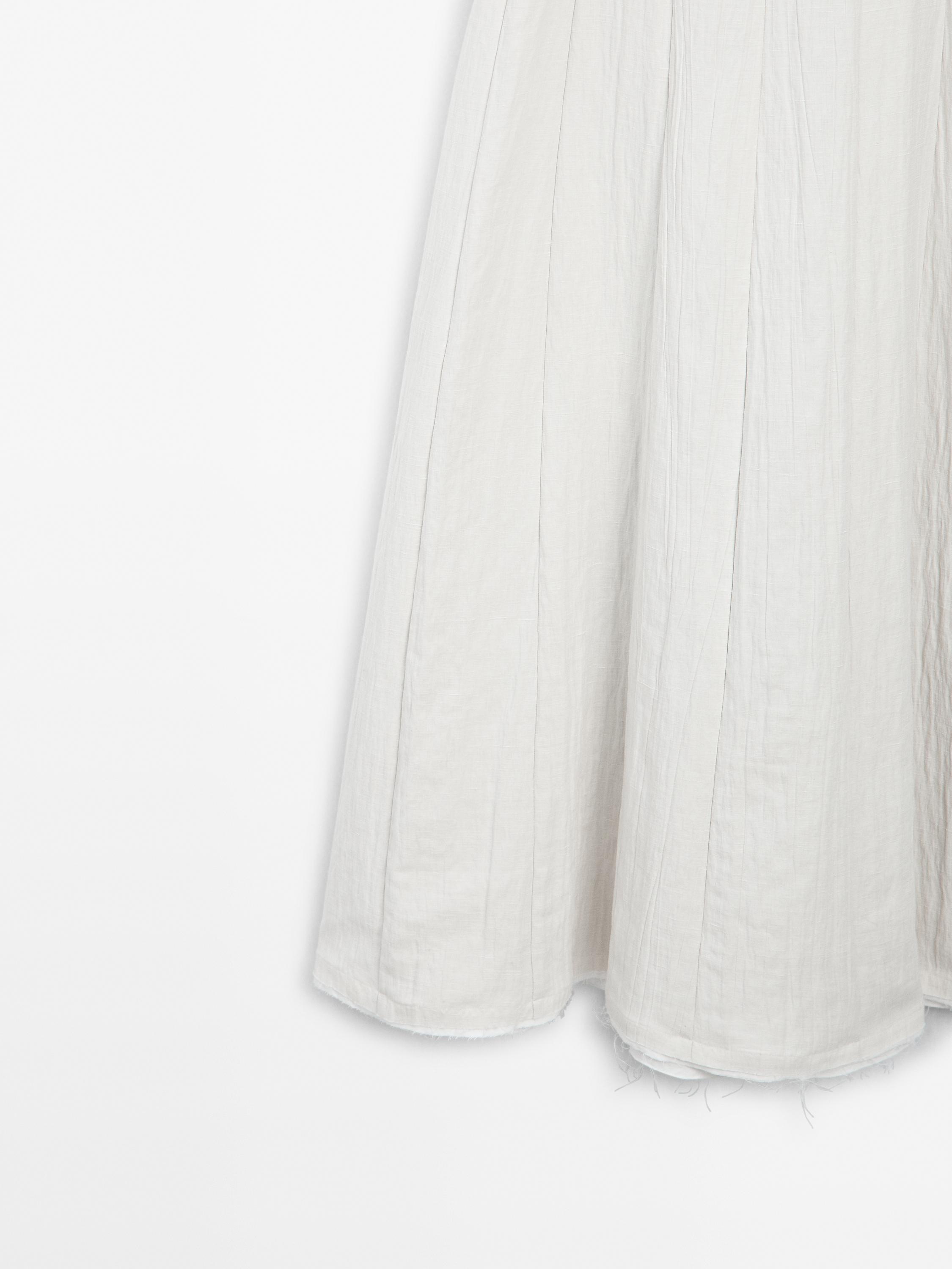 Textured double fabric midi dress