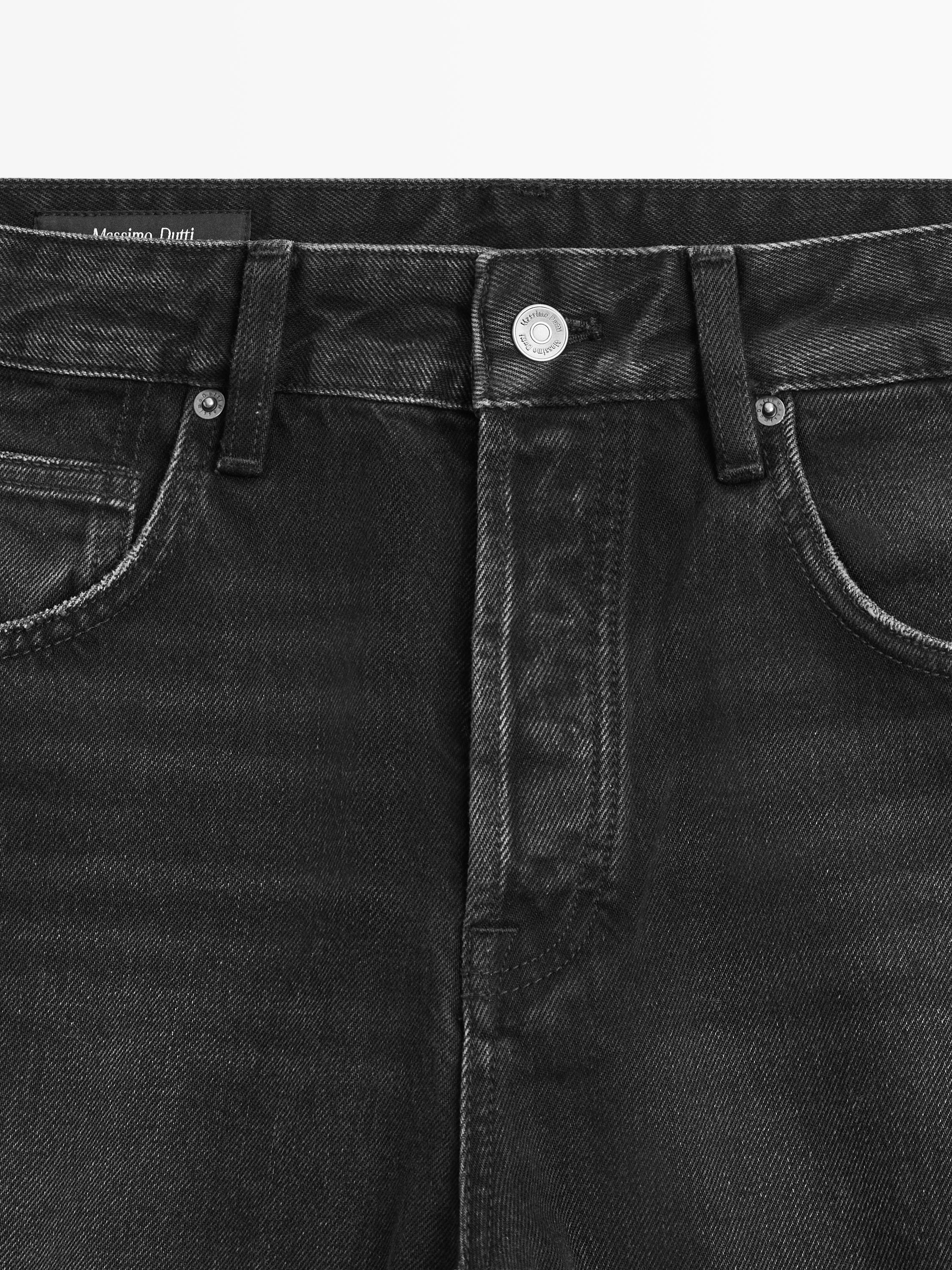 Mid-rise balloon fit jeans — BLACK