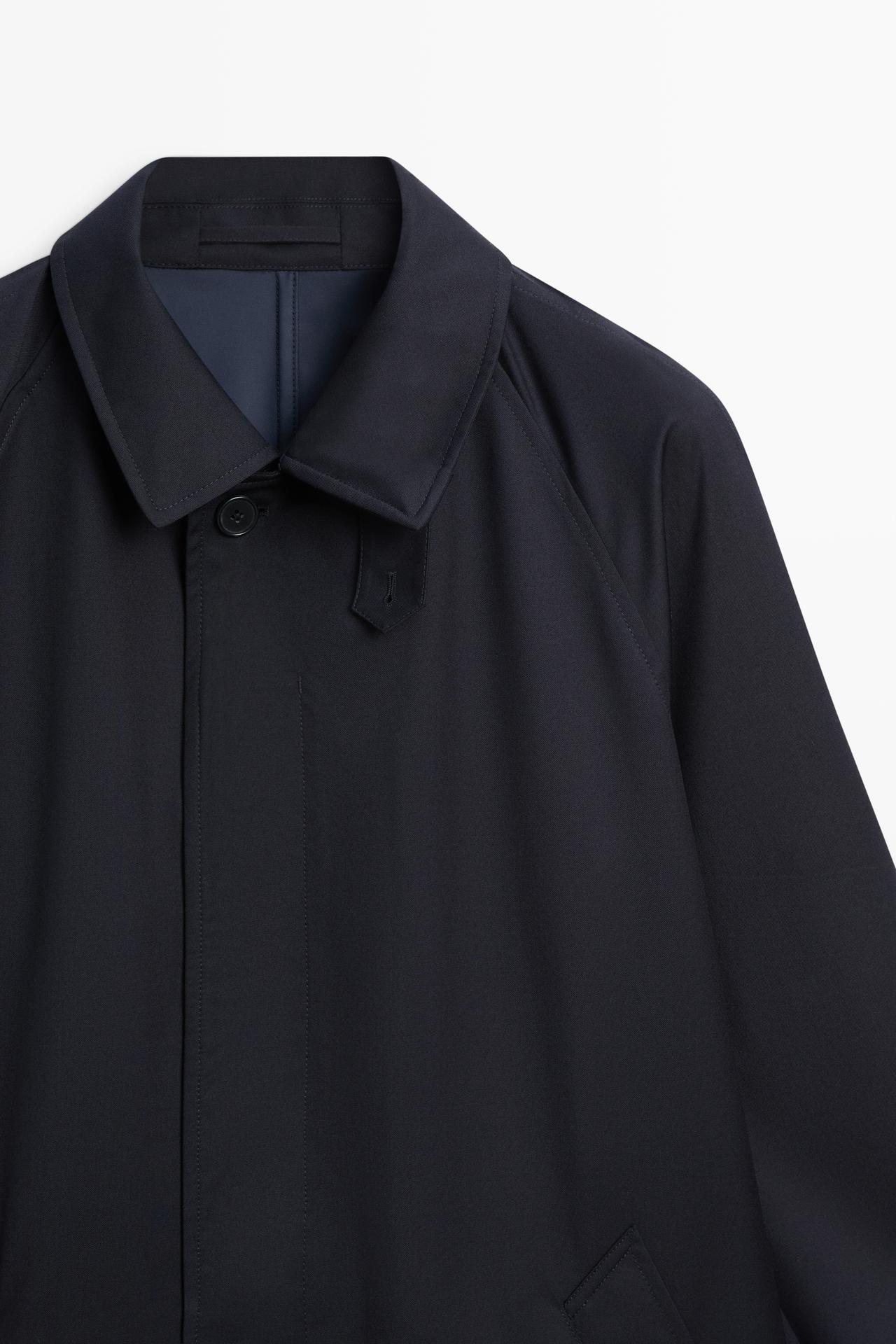 100% wool trench coat — NAVY BLUE