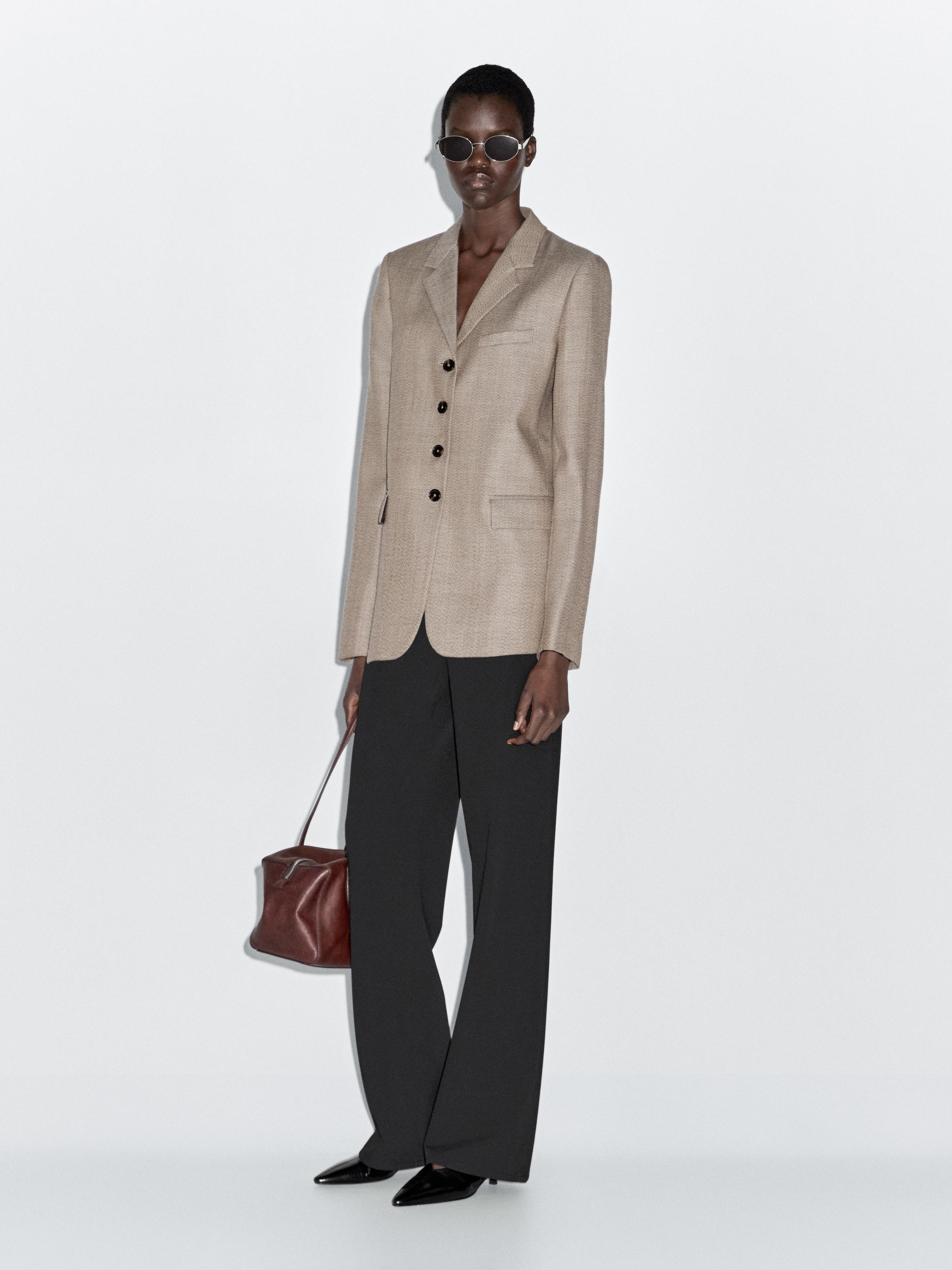 Flecked 100% wool blazer