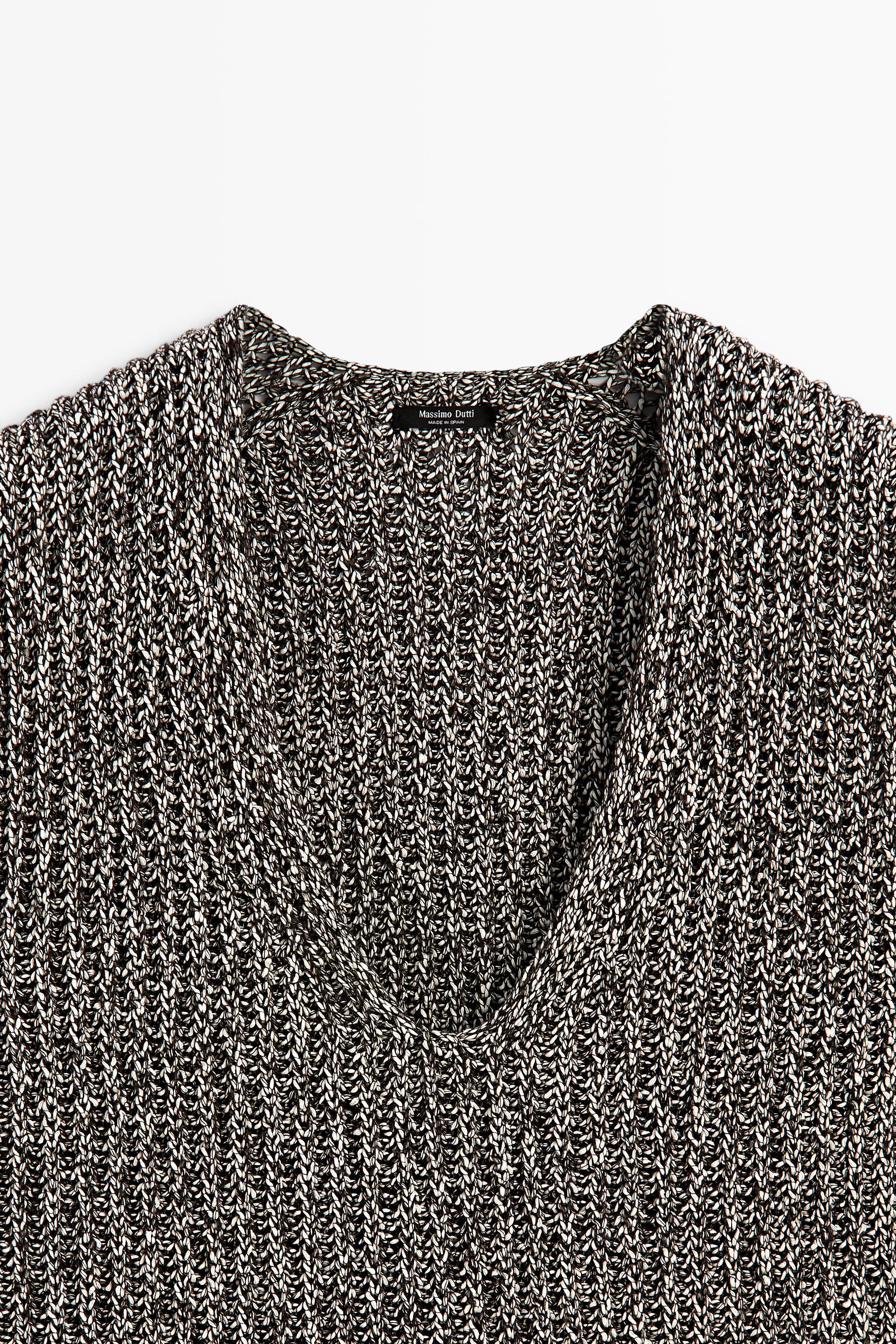 Cotton blend heathered knit top — ANTHRACITE GREY