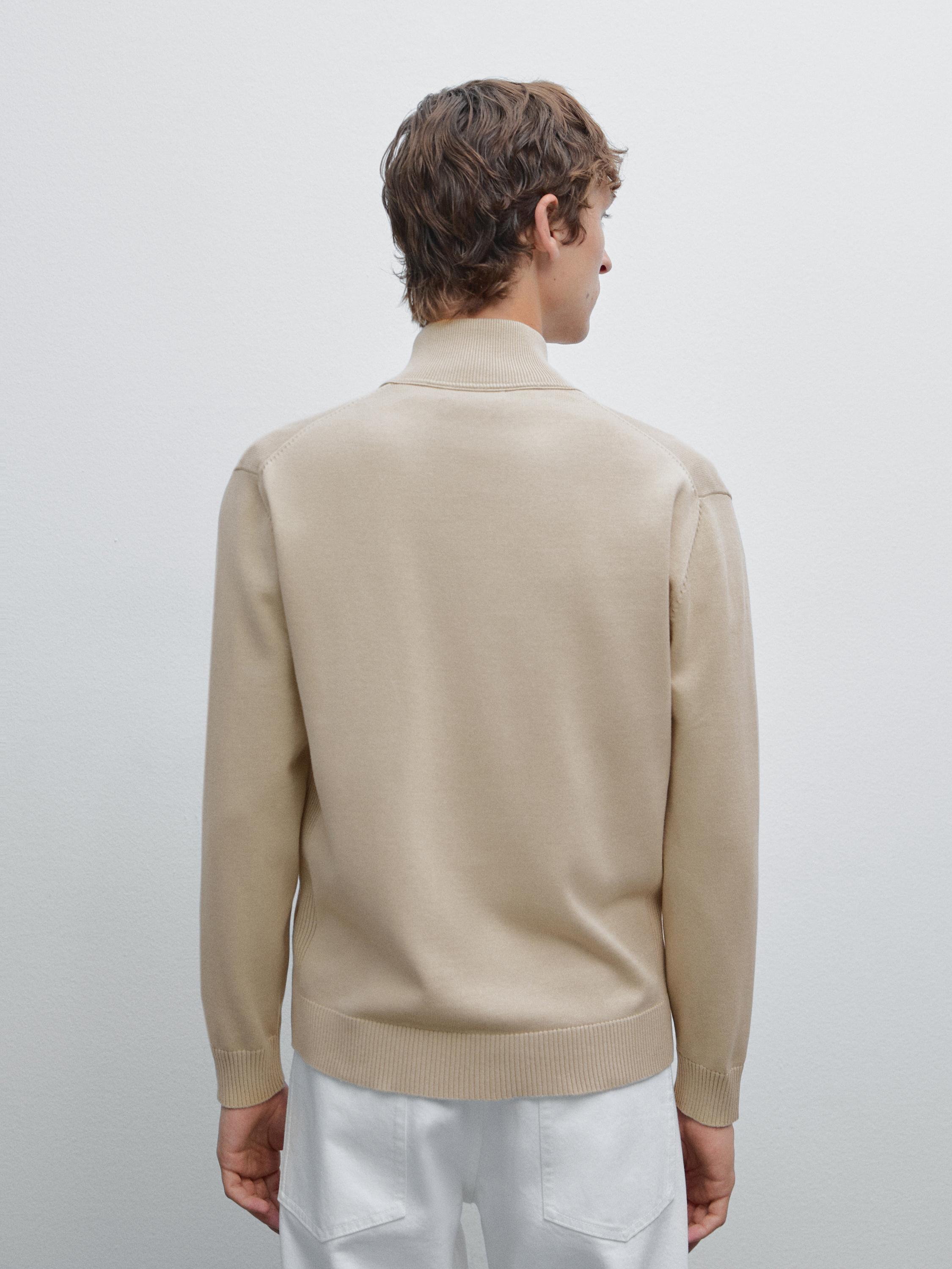 100% cotton zip cardigan