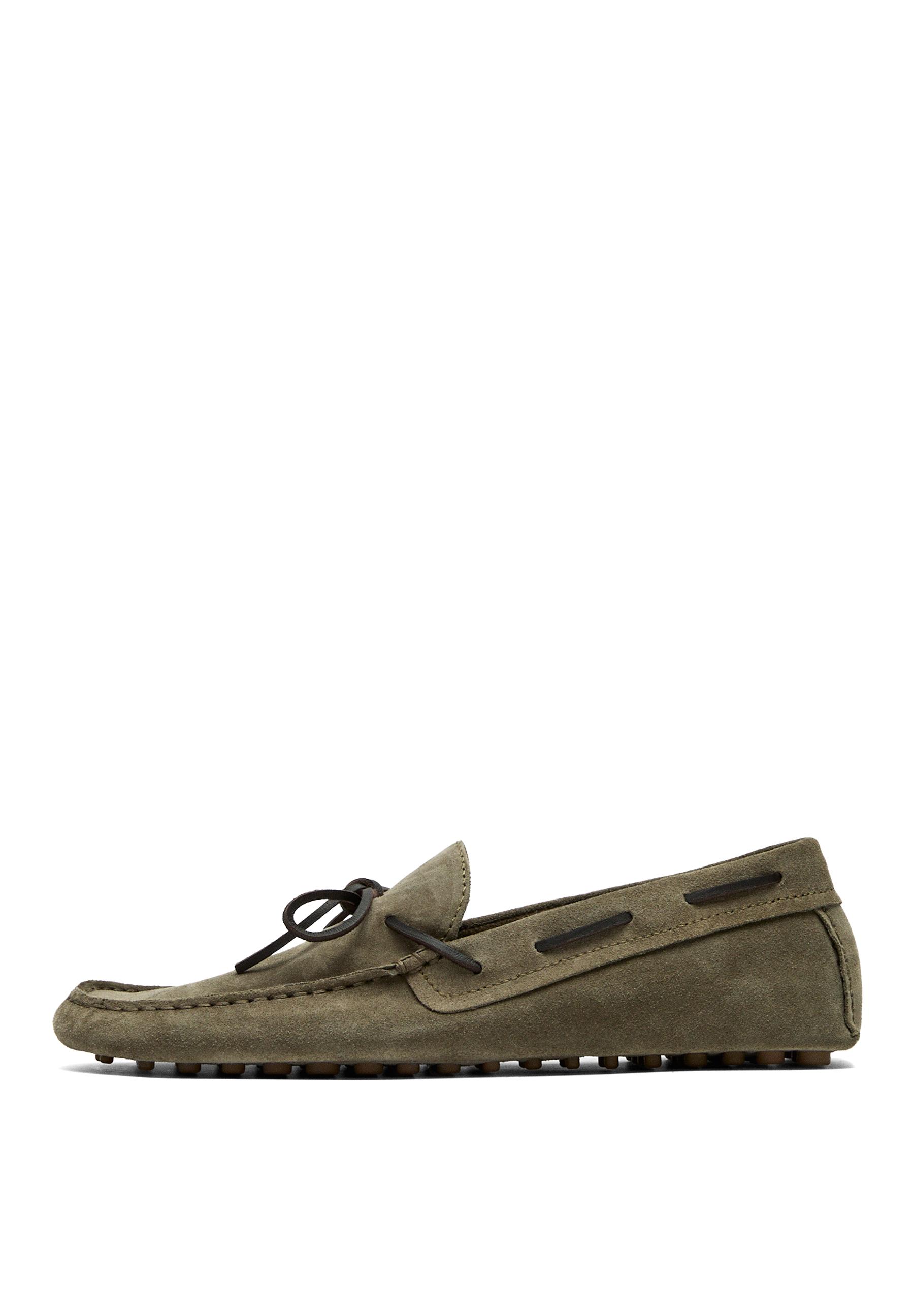Soft leather loafers with tie — BOTTLE