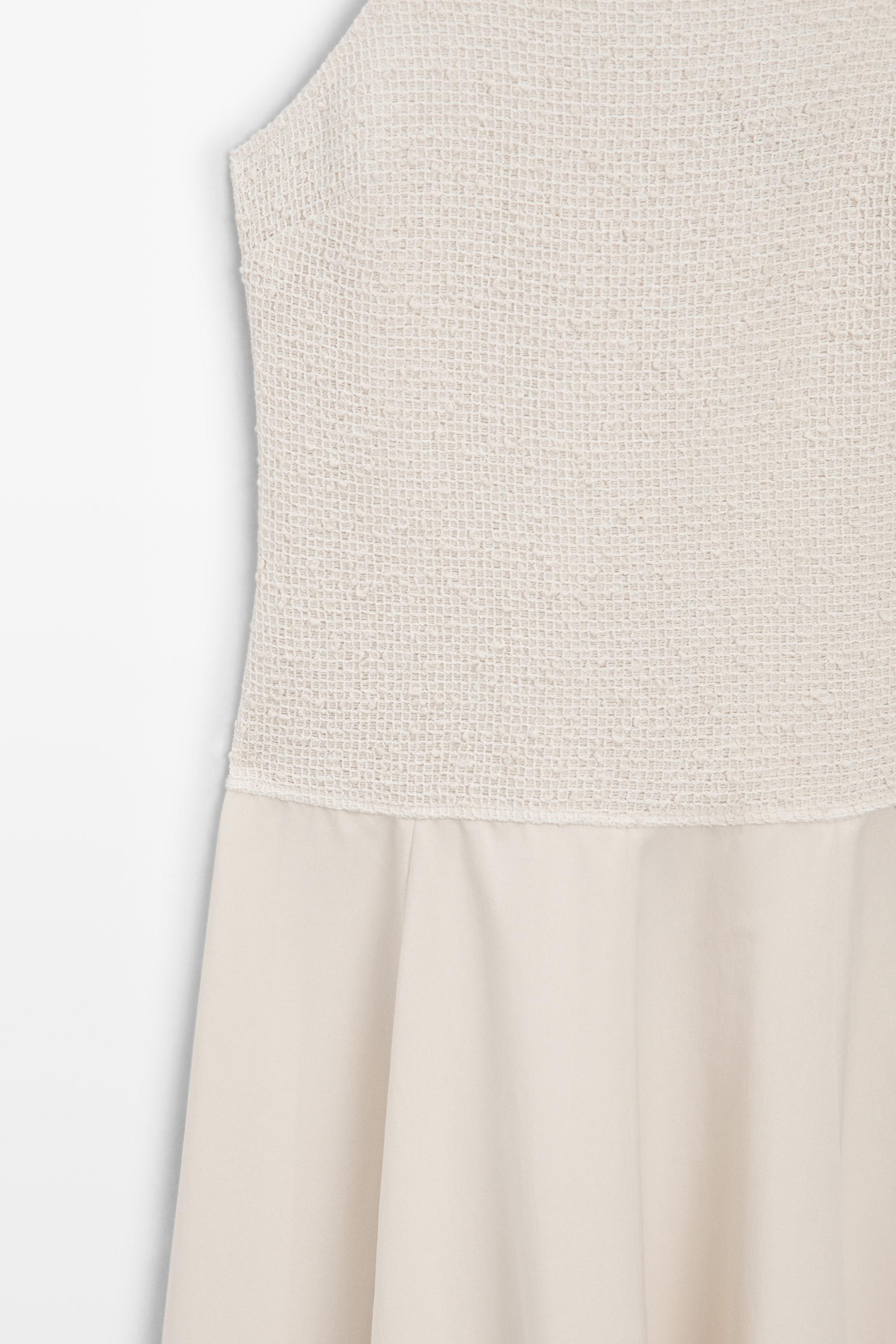 Long contrast dress — CREAM