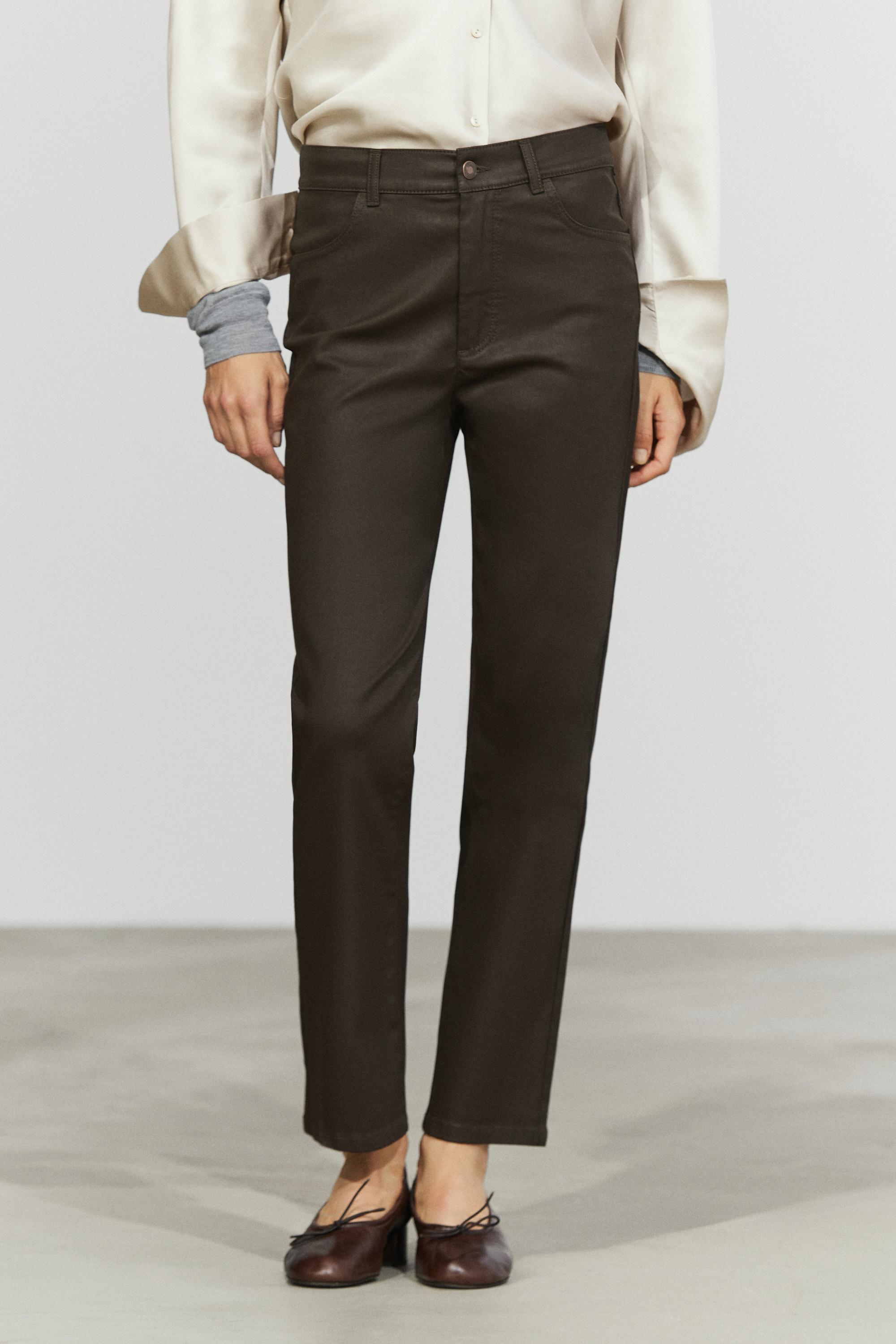 Pantalons straight fit encerats