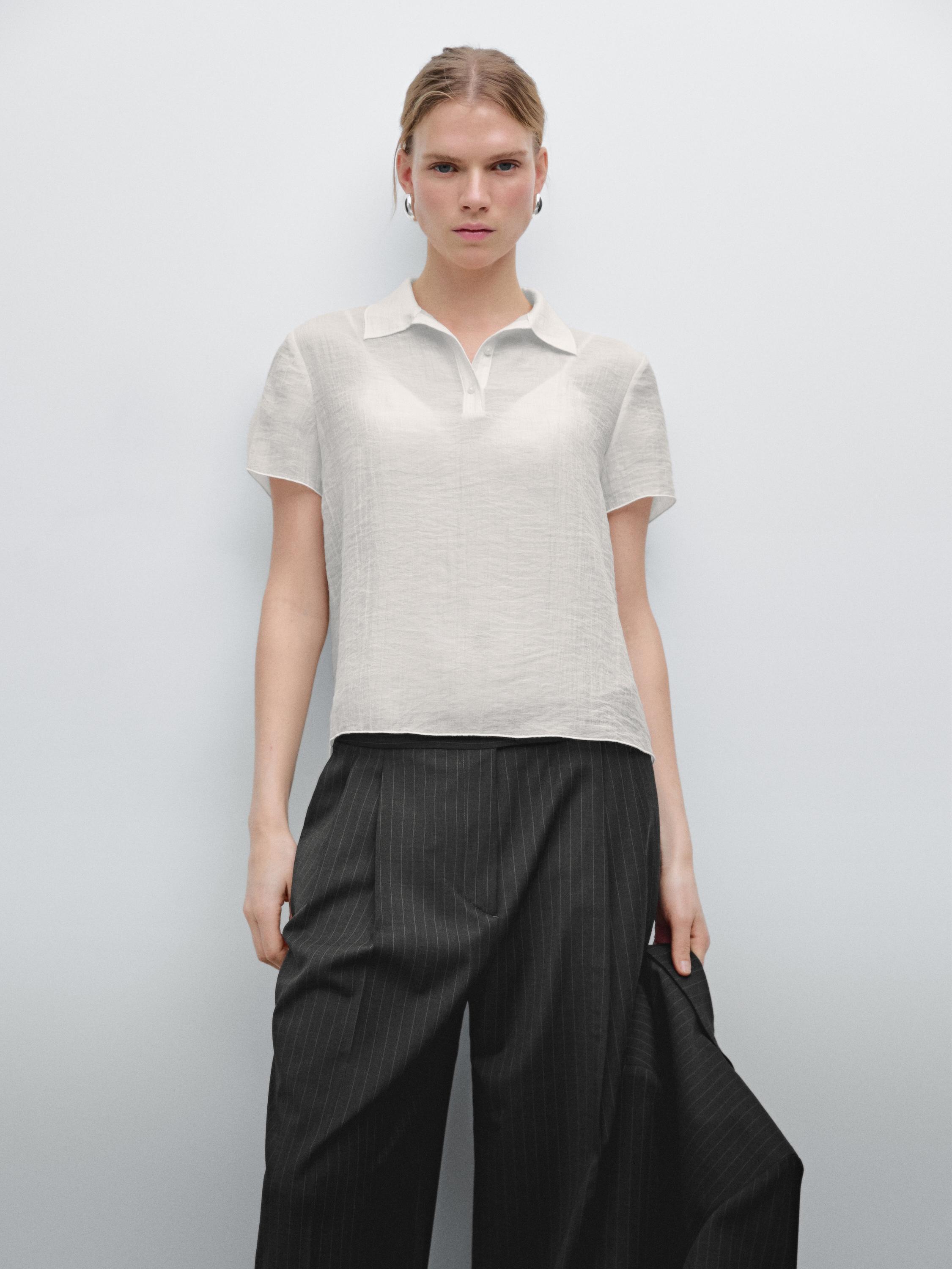 Polo tejido fluido transparencia