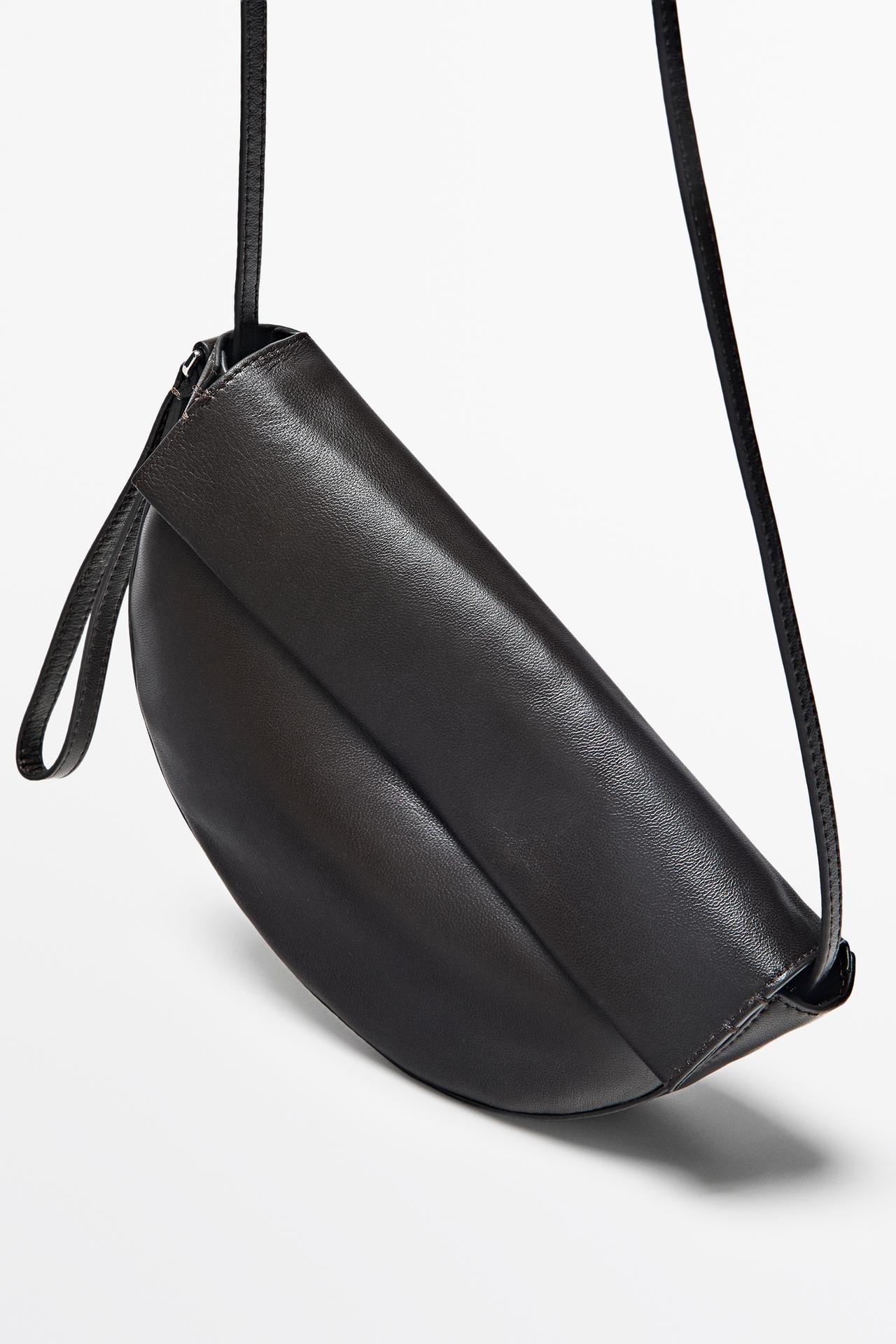 Nappa leather flap crossbody bag — BROWN