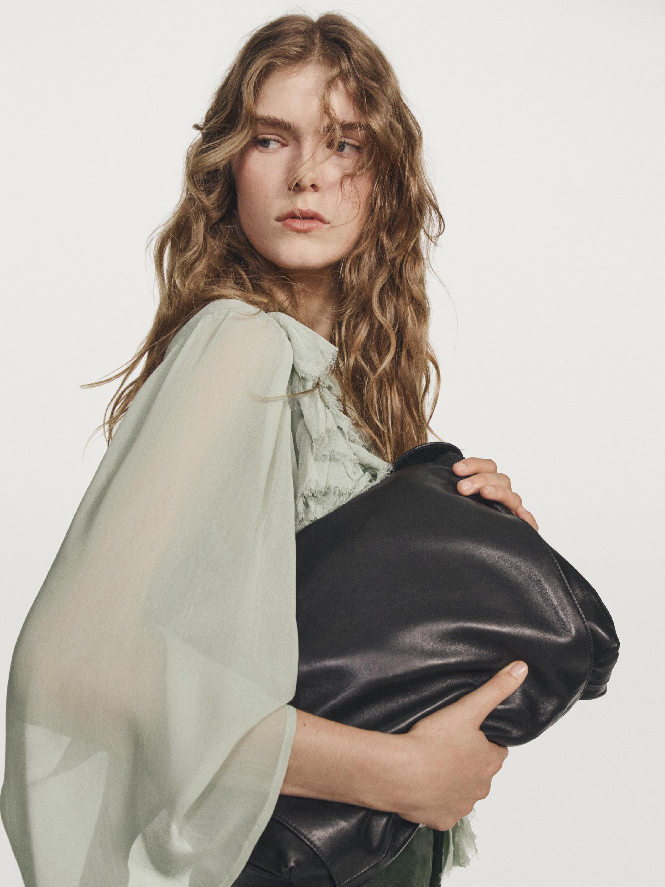 Small nappa leather shoulder bag
