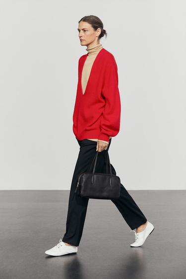 Oversize wool-blend knit sweater — RED 8