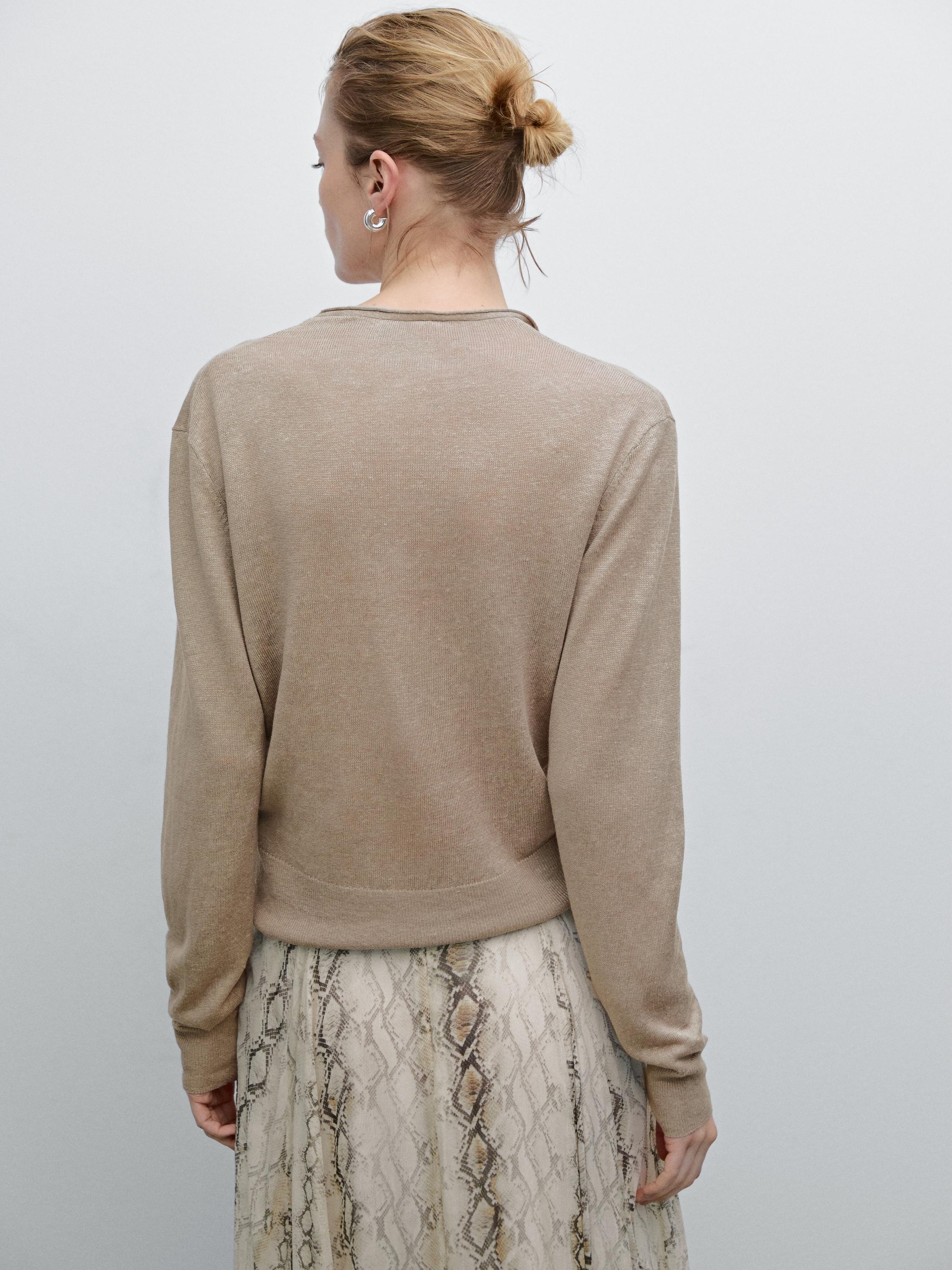 Lightweight 100% linen knit cardigan