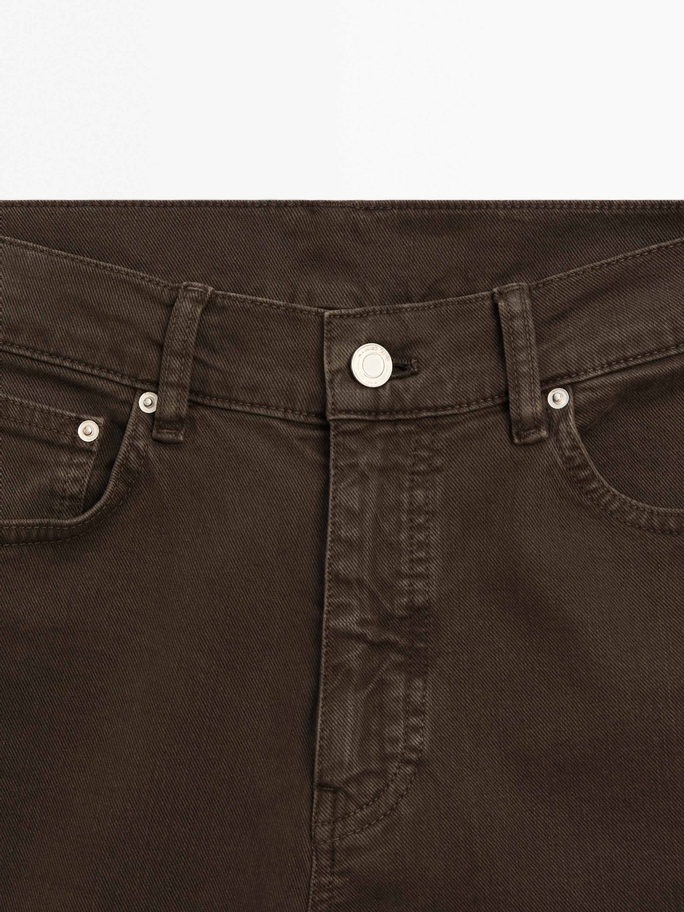 Mid-rise straight-leg jeans