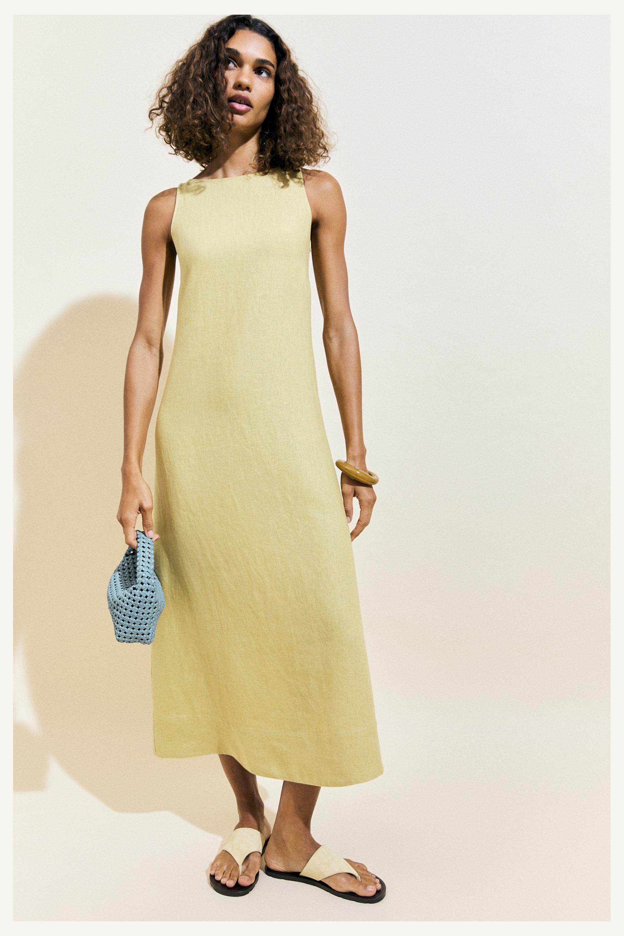 massimo dutti linen halter dress Massimo Dutti 100% LINEN HALTER DRESS - Maxi dress - orange