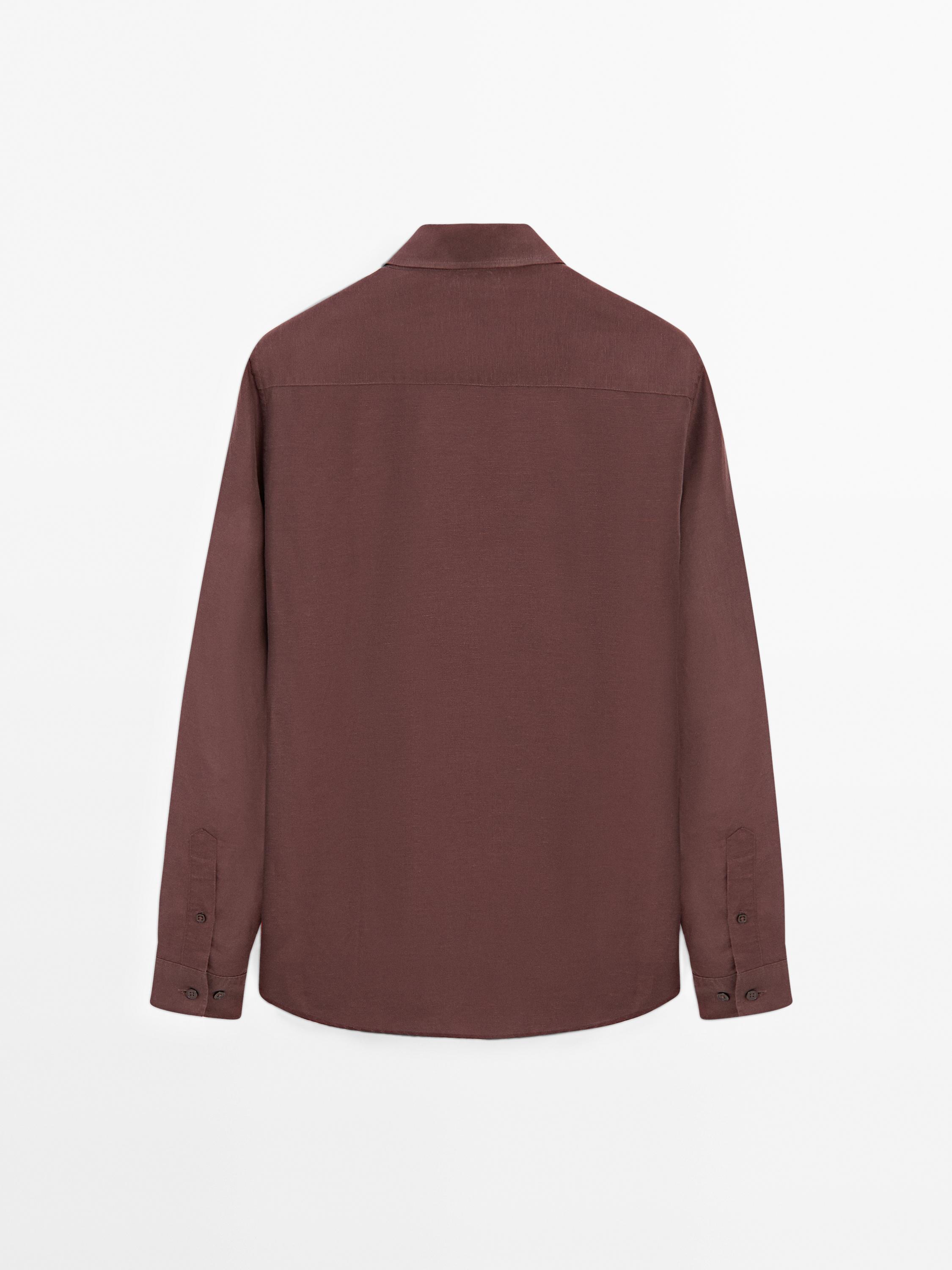 Lightweight slim fit linen blend shirt