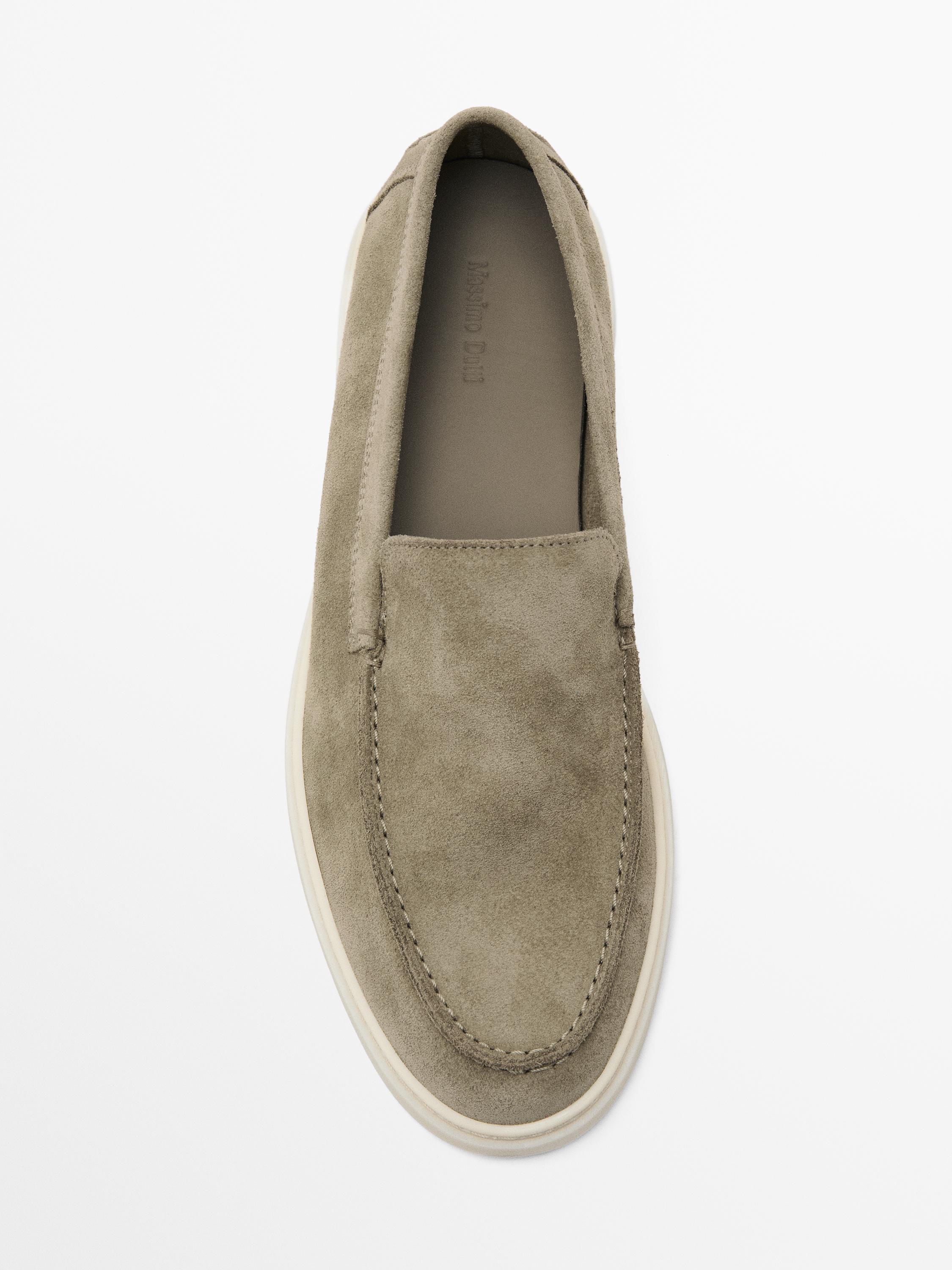 Split leather loafers