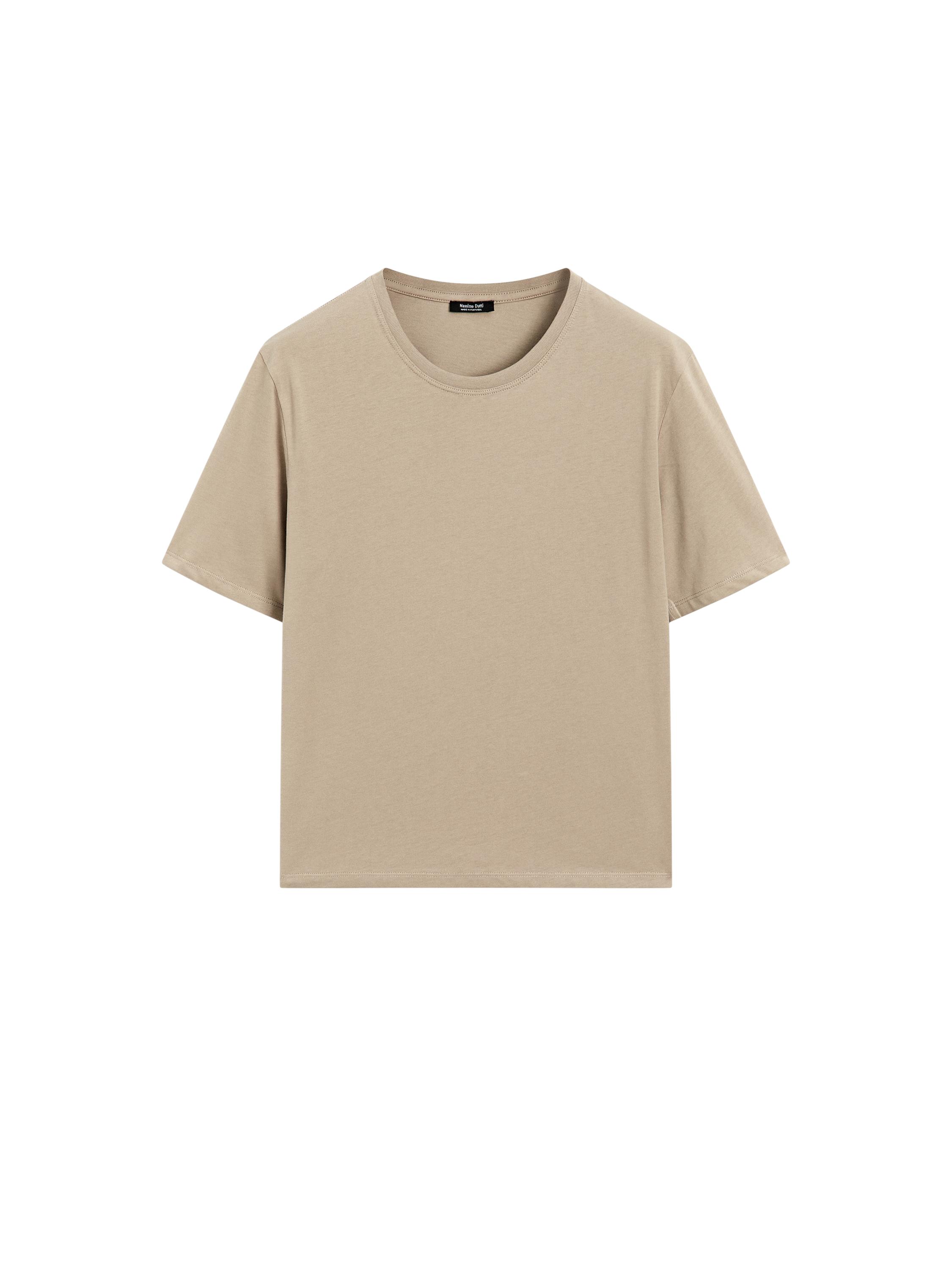 100% cotton short sleeve T-shirt · Red, Cream, Pale Khaki