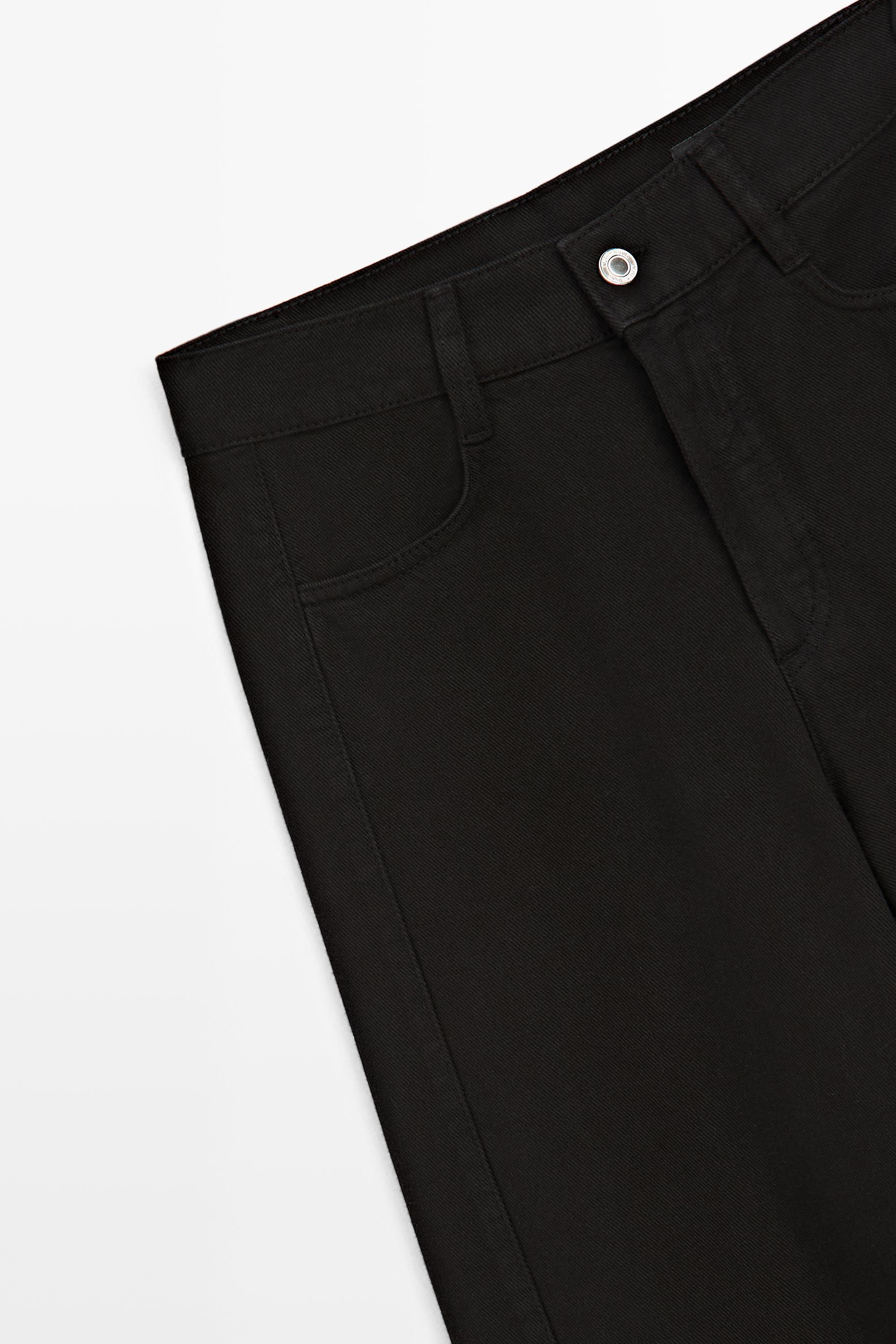 Flowy wide-leg jeans — BLACK
