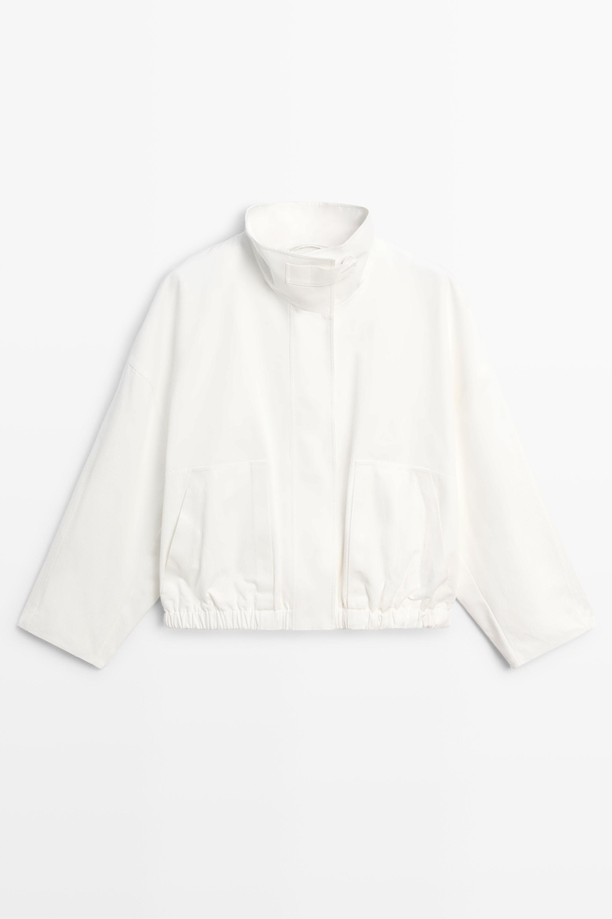 100% Cotton Bomber Jacket — WHITE