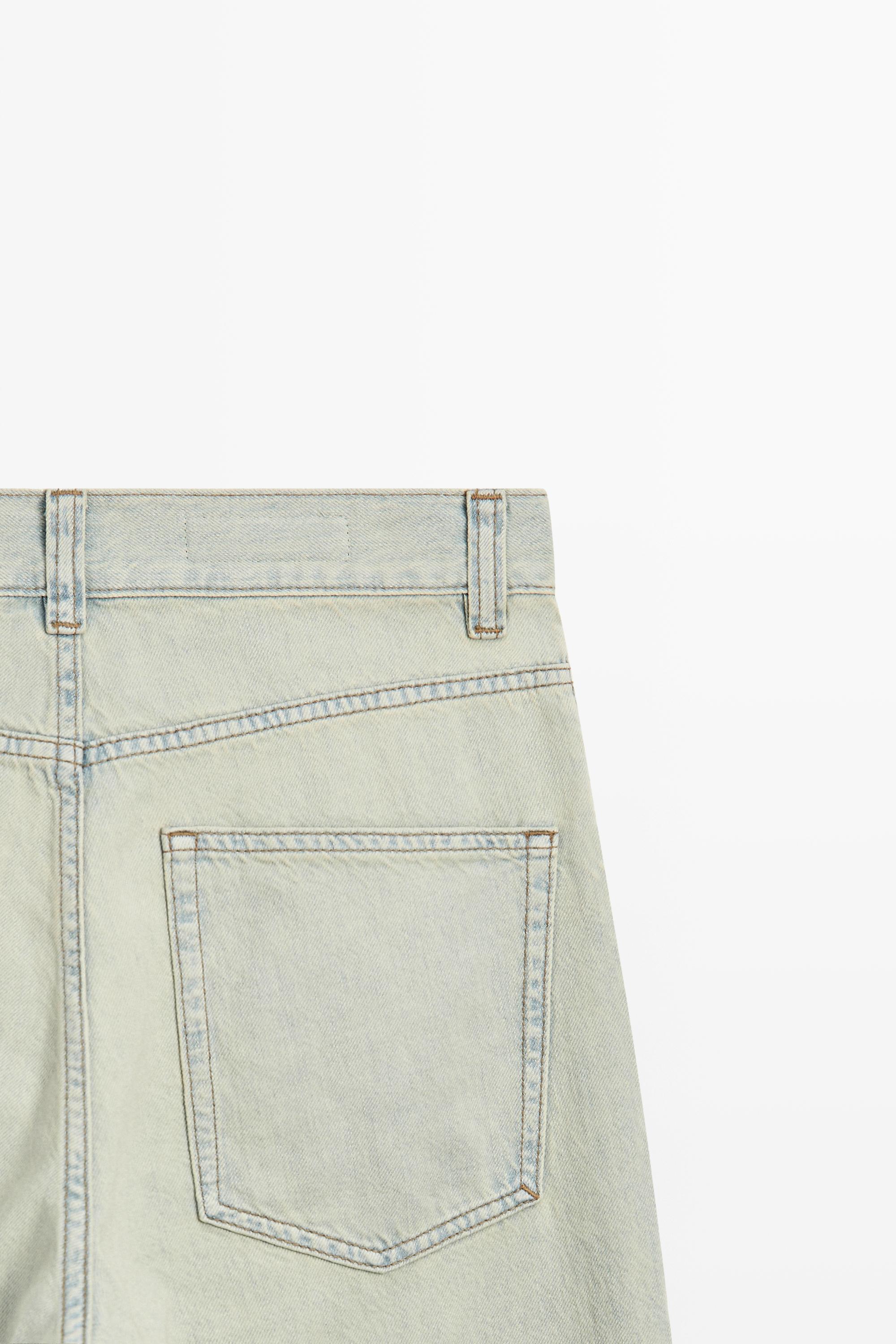Mid-waist cropped wide-leg jeans — BLUE