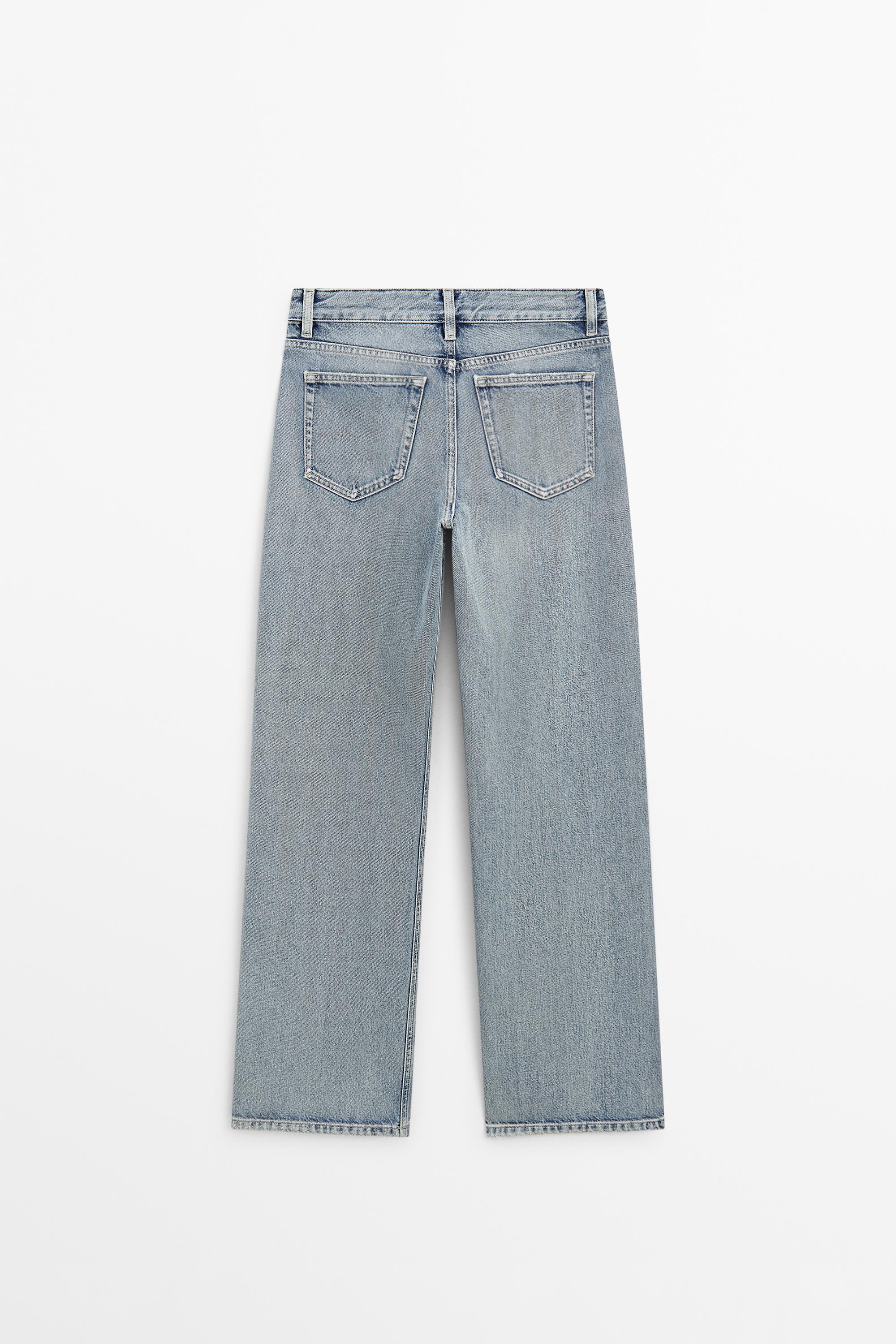 Mid-rise wide-leg jeans — Light Blue