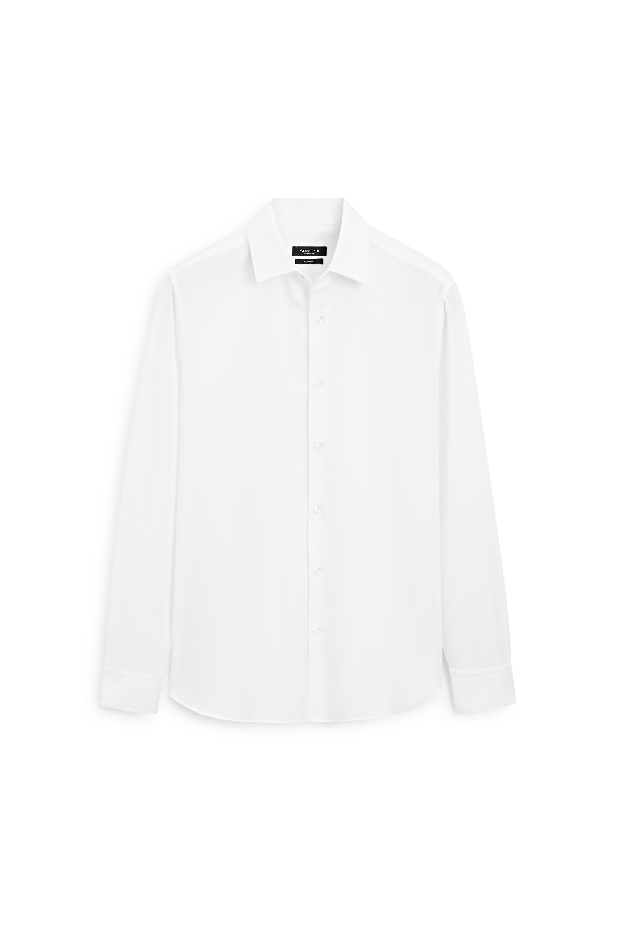 100% cotton regular fit shirt — WHITE