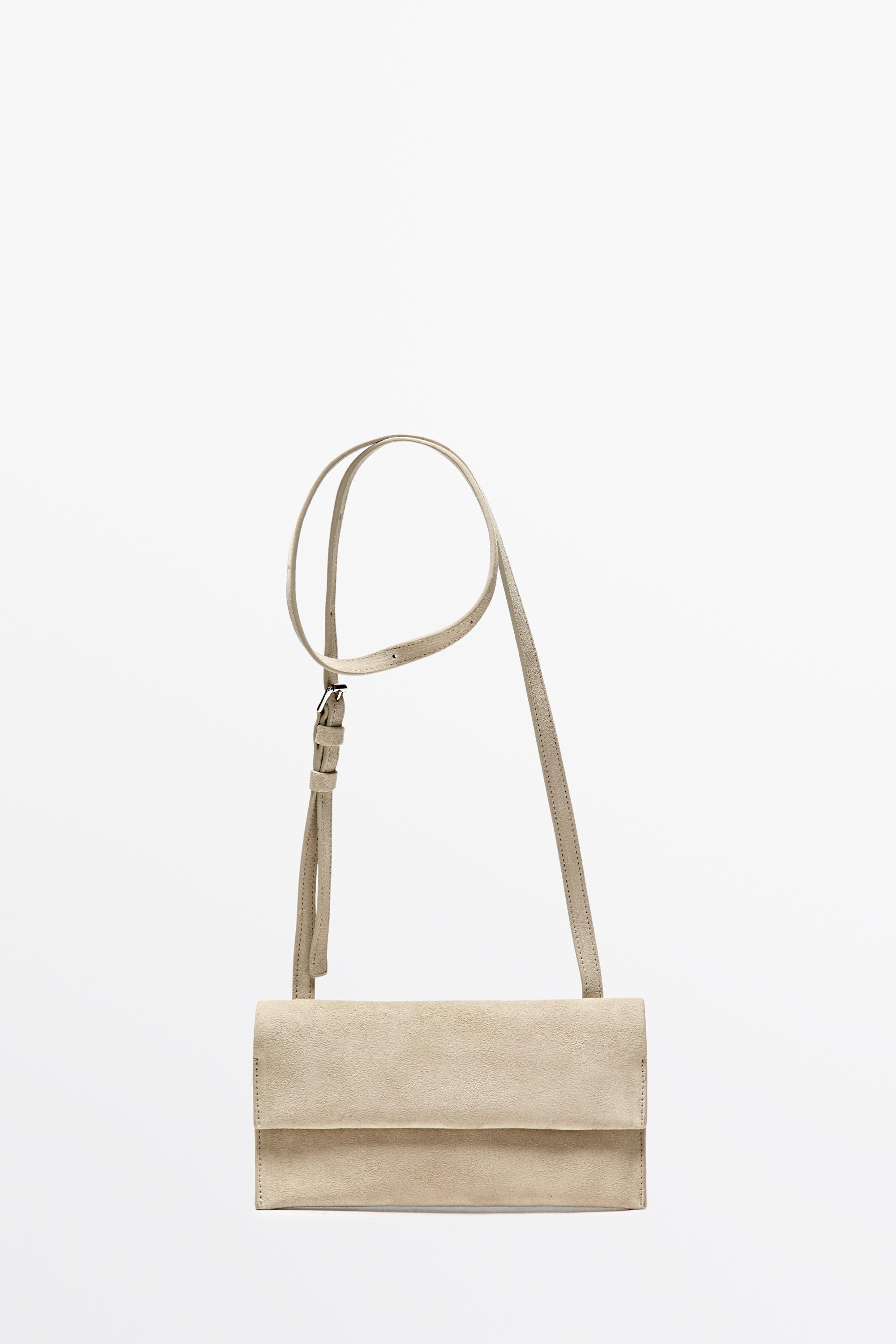 Sac bandoulière en cuir et daim